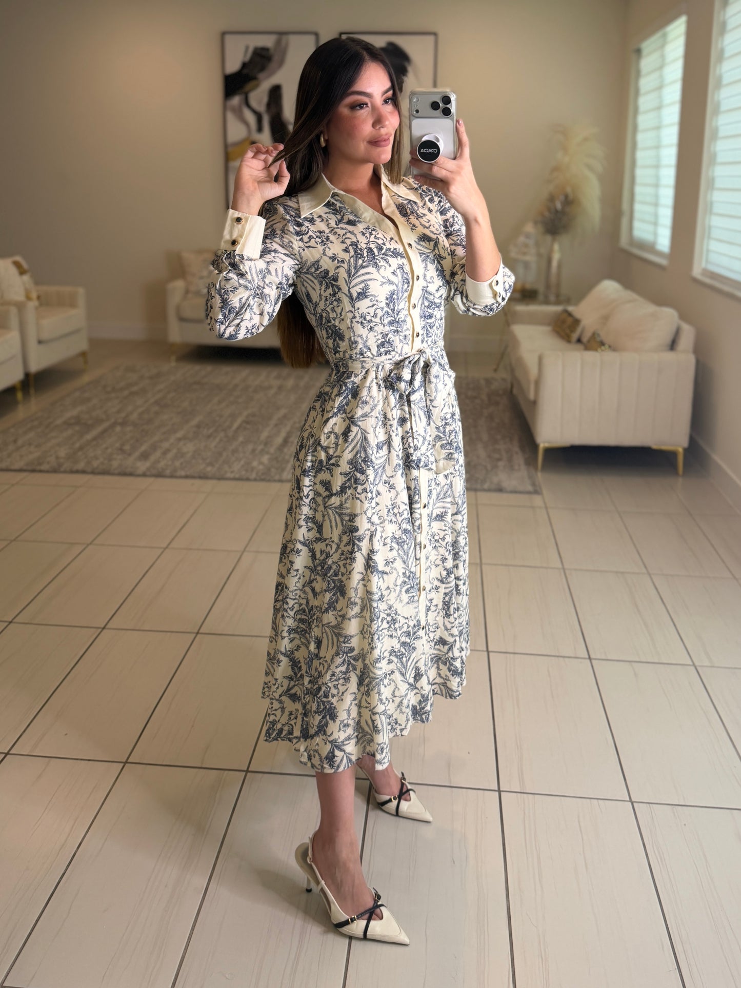 Power Stance Beige Maxi Dress