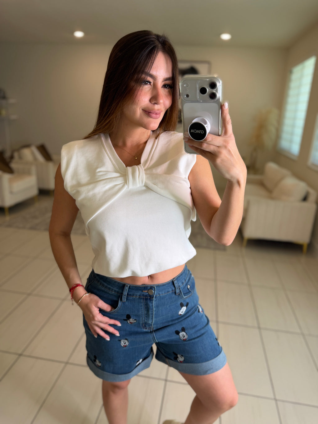 Angelic Bow White Top