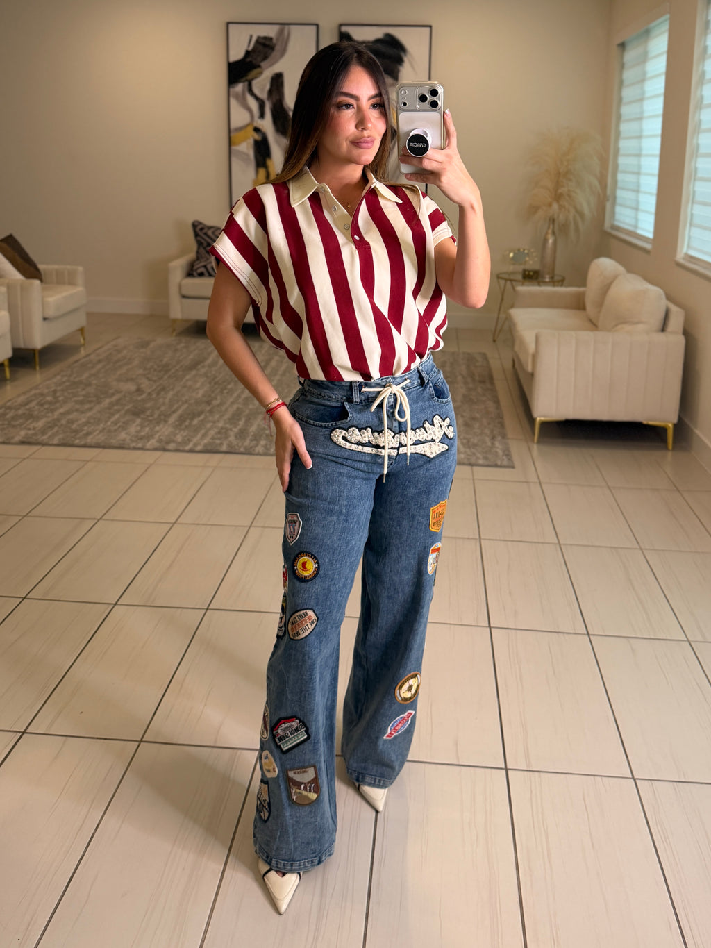 Stunning Patches Denim Pants