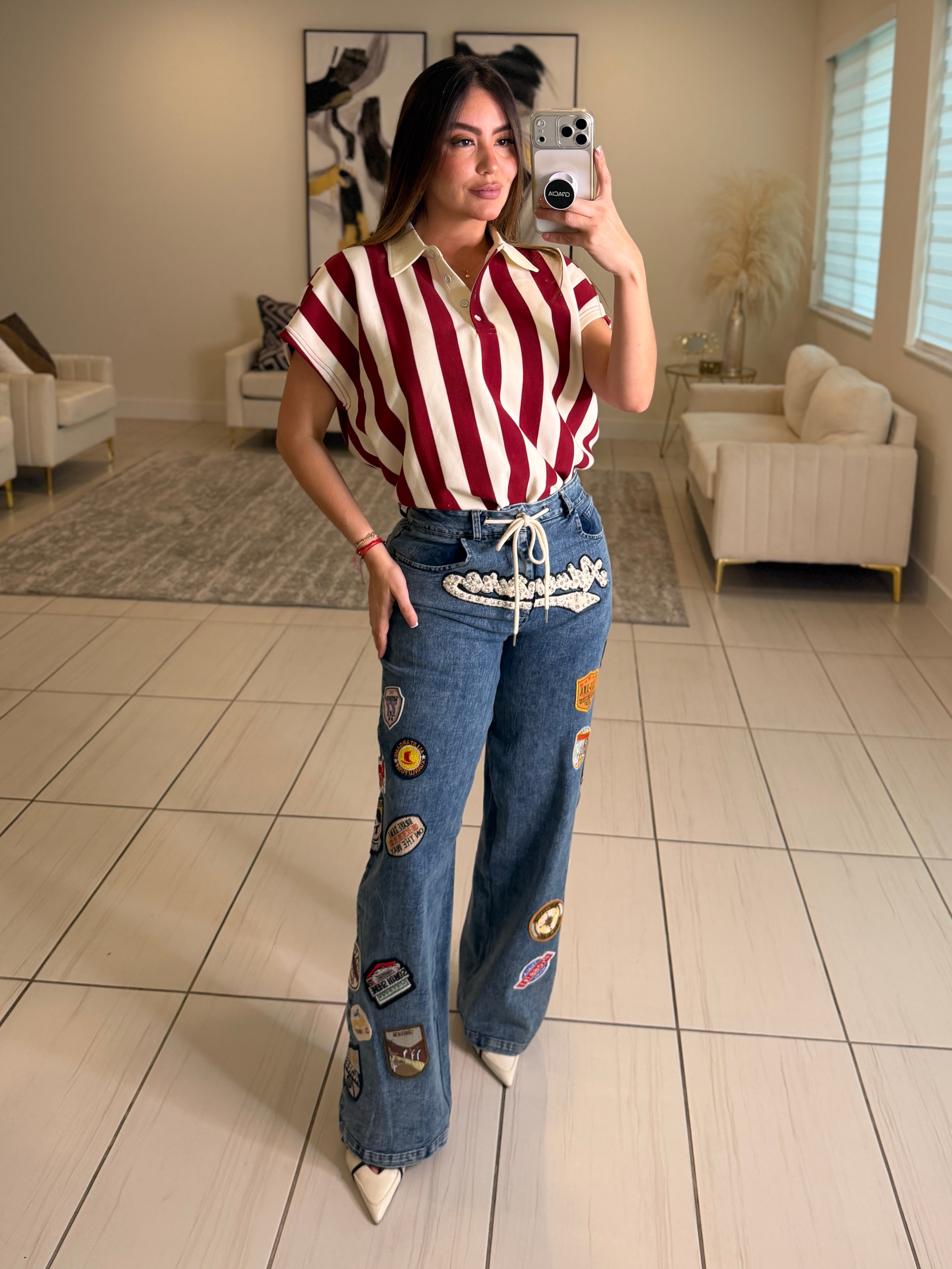 Stunning Patches Denim Pants