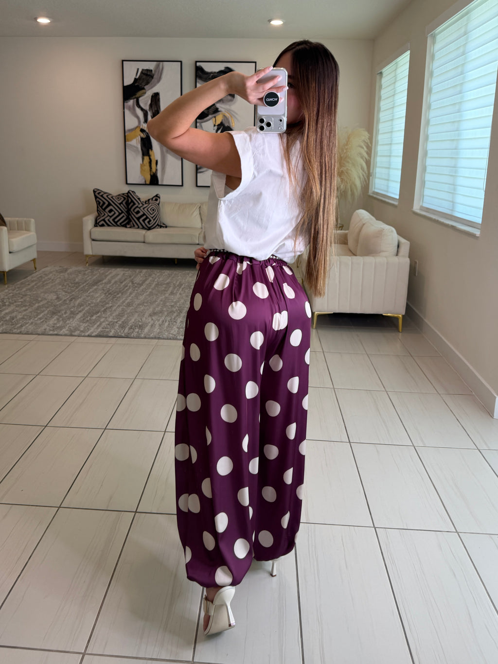 Purple Polka Dots Balloon Pants
