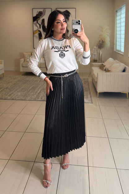 Opulent Structure Black Maxi Skirt