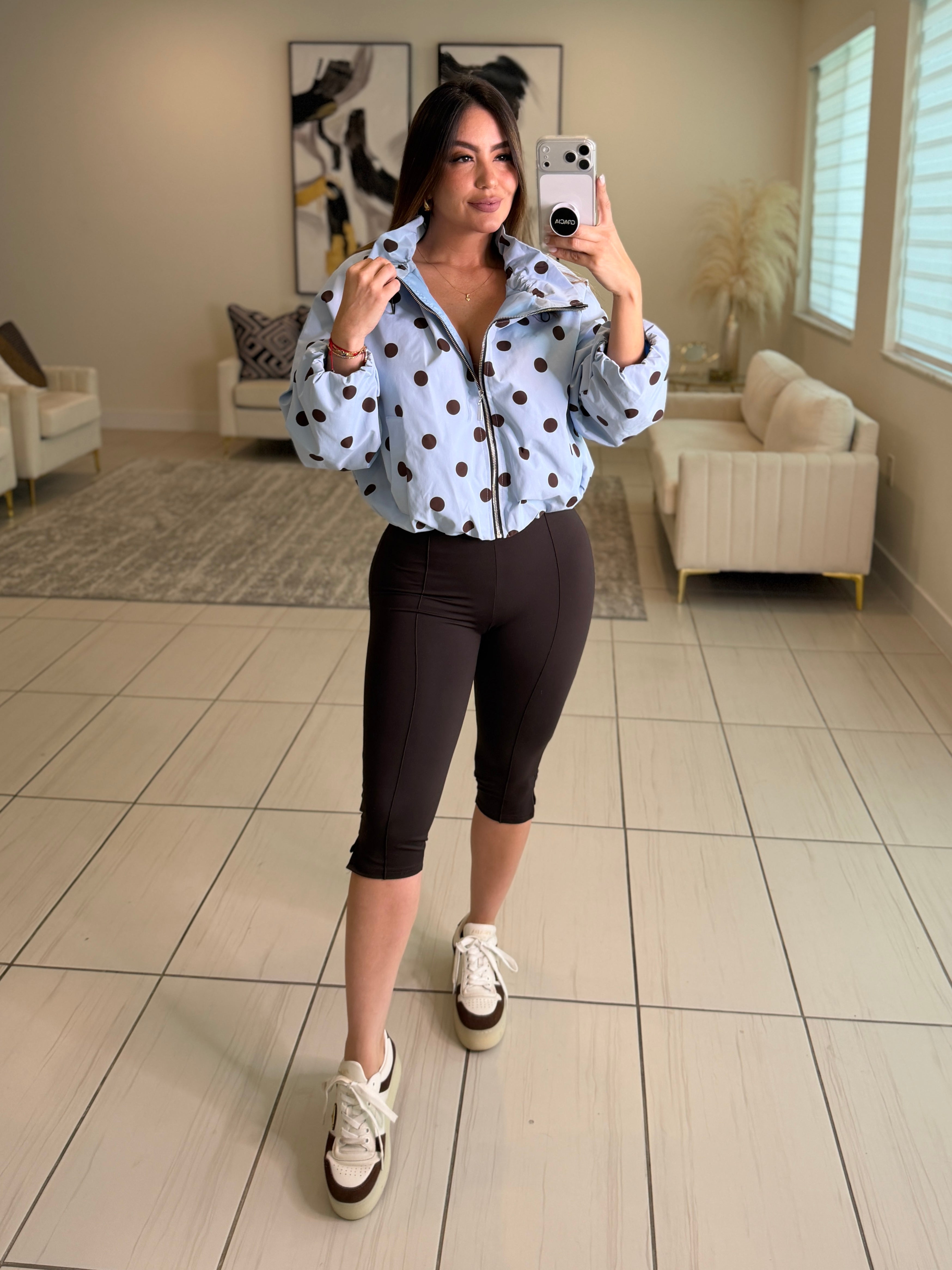 Polka Muse Blue Bomber Jacket