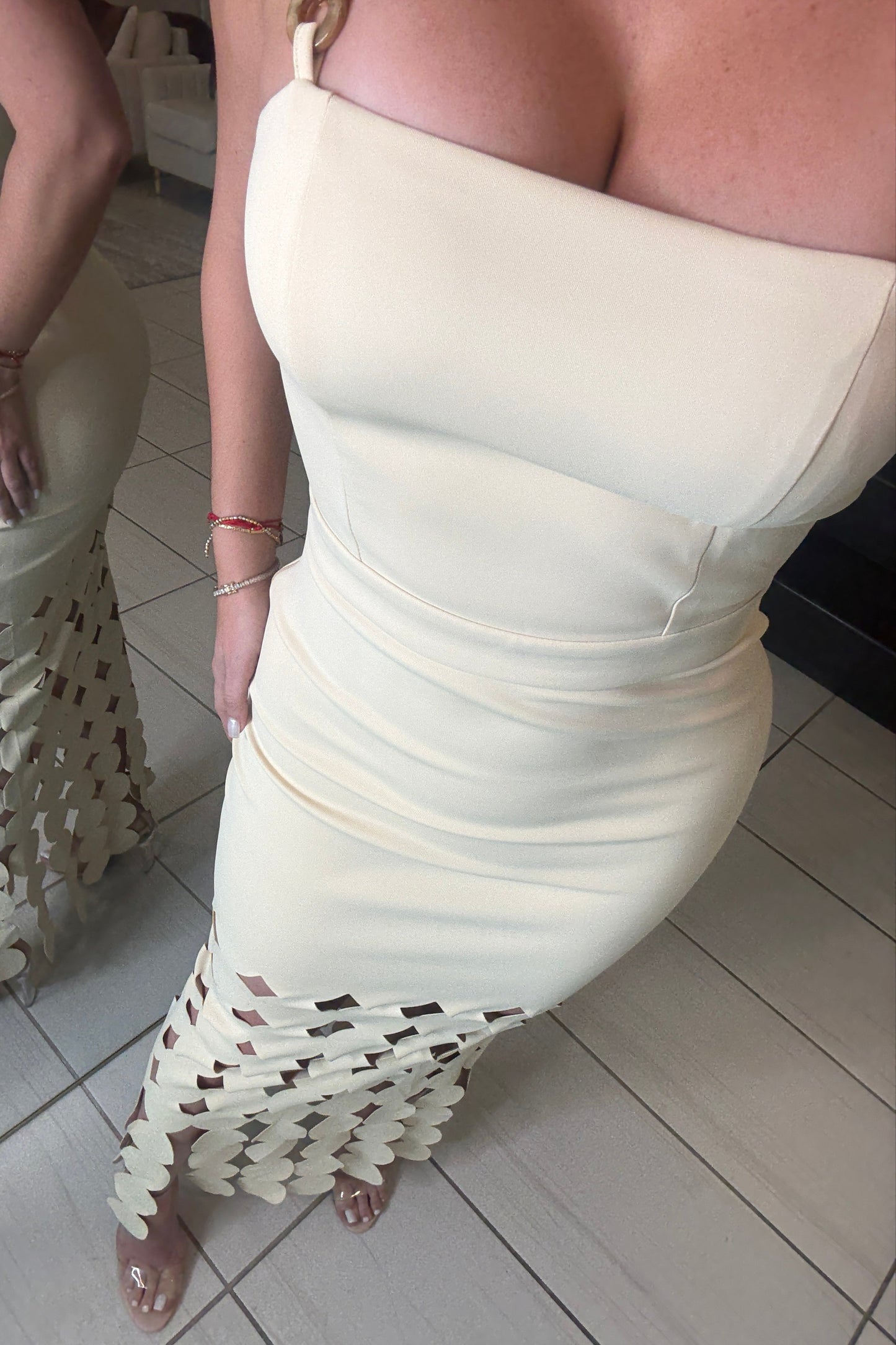 Chained Desire Sand Maxi Dress