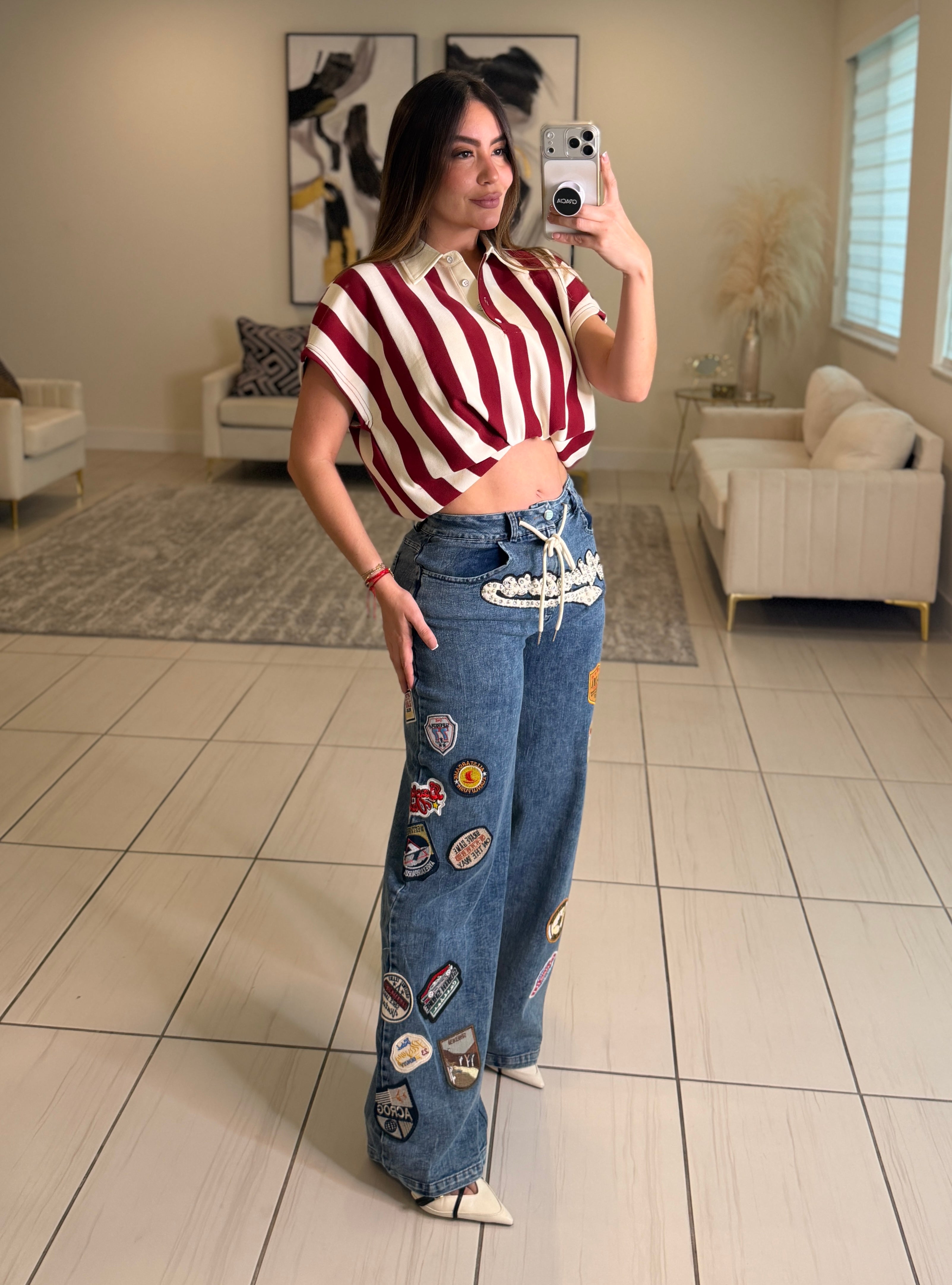Stunning Patches Denim Pants