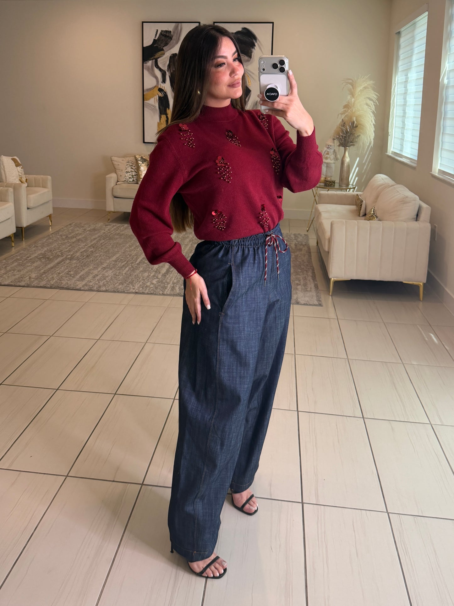 Lustrate Line Dark Denim Pants