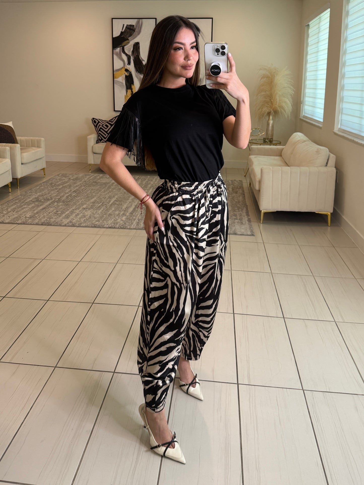 Instinct Zebra Print Balloon Pants