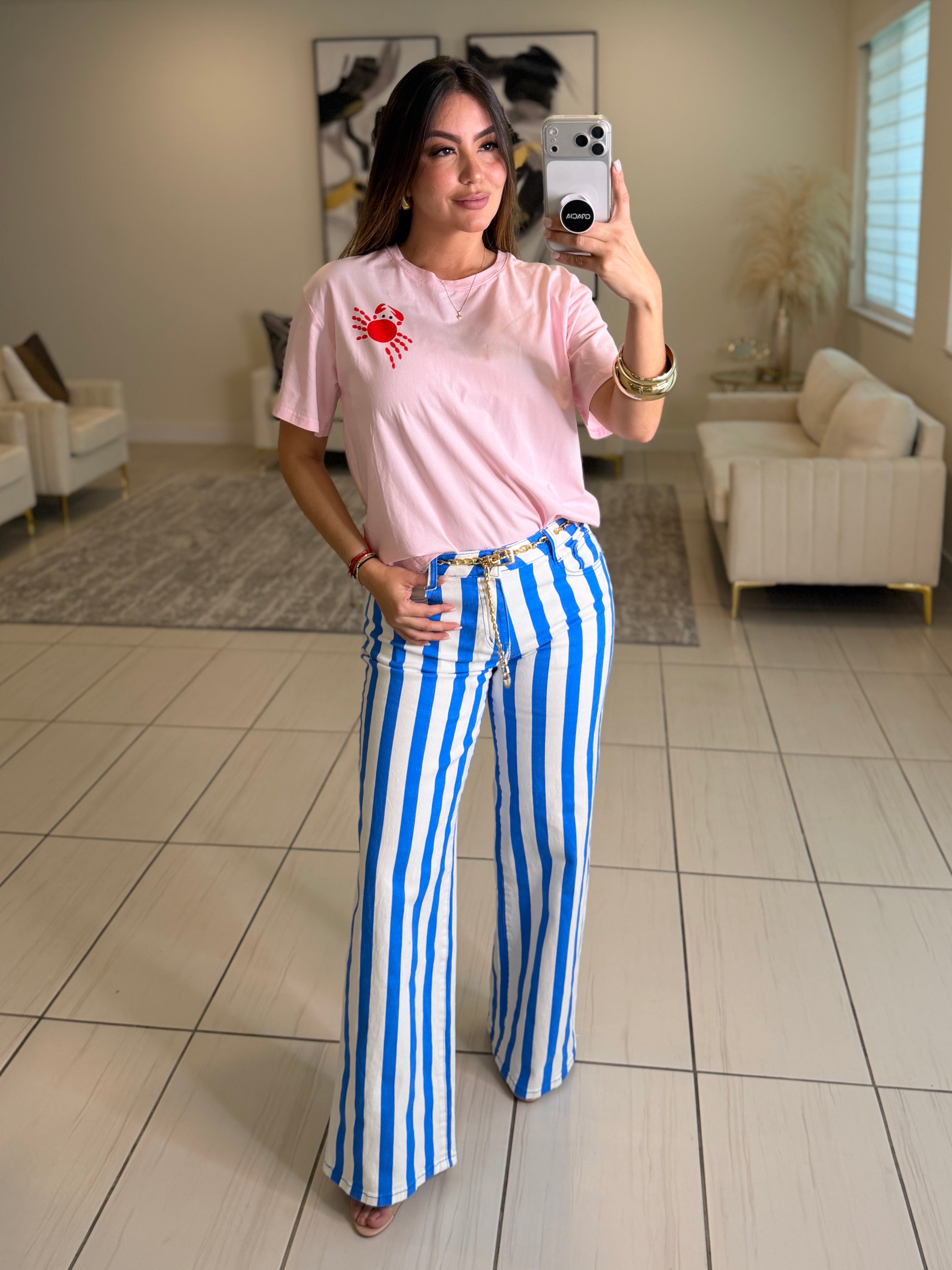 Parisian Stripe Blue Pants