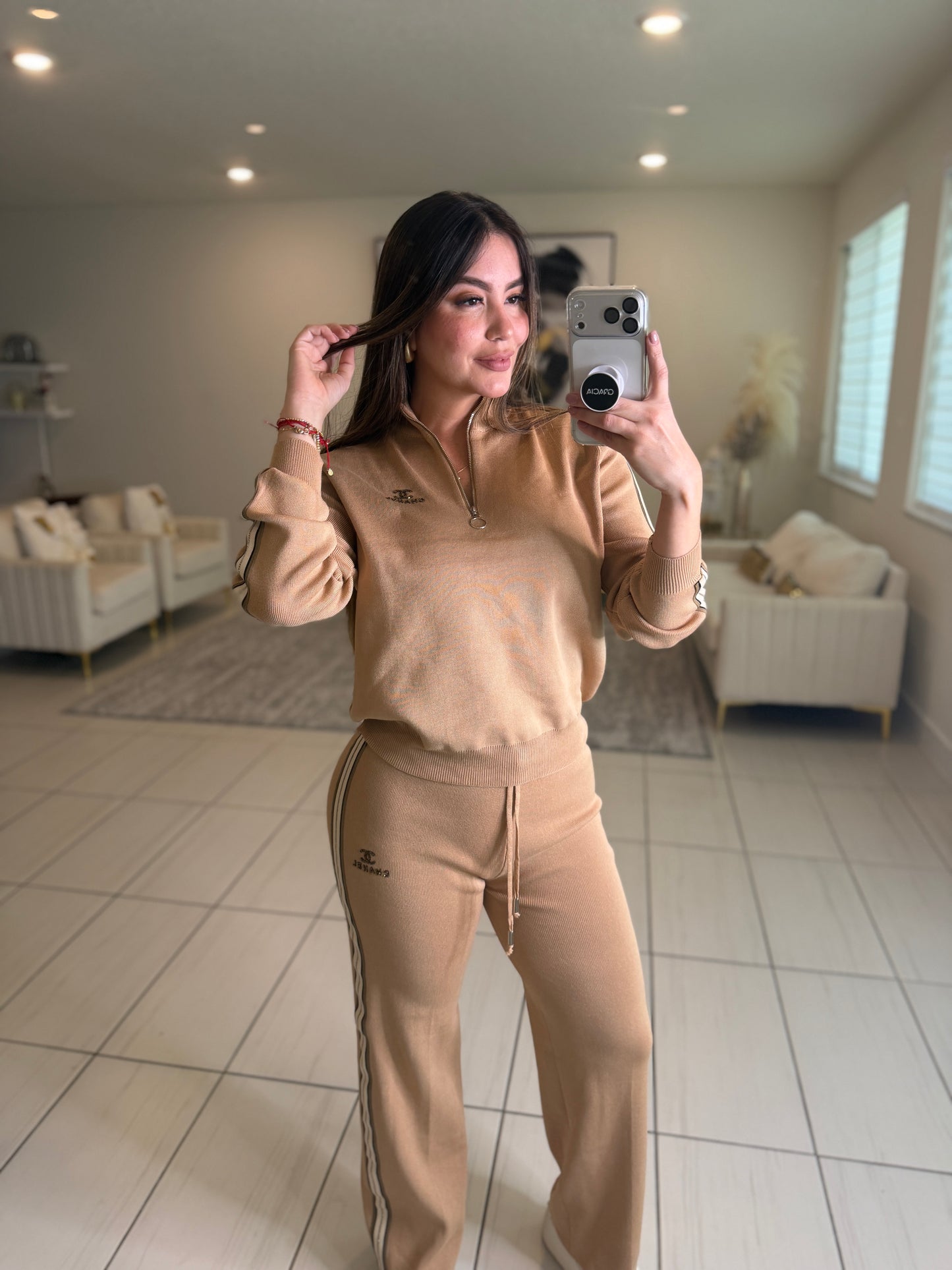 Iconic Mocha Knit Pant Set