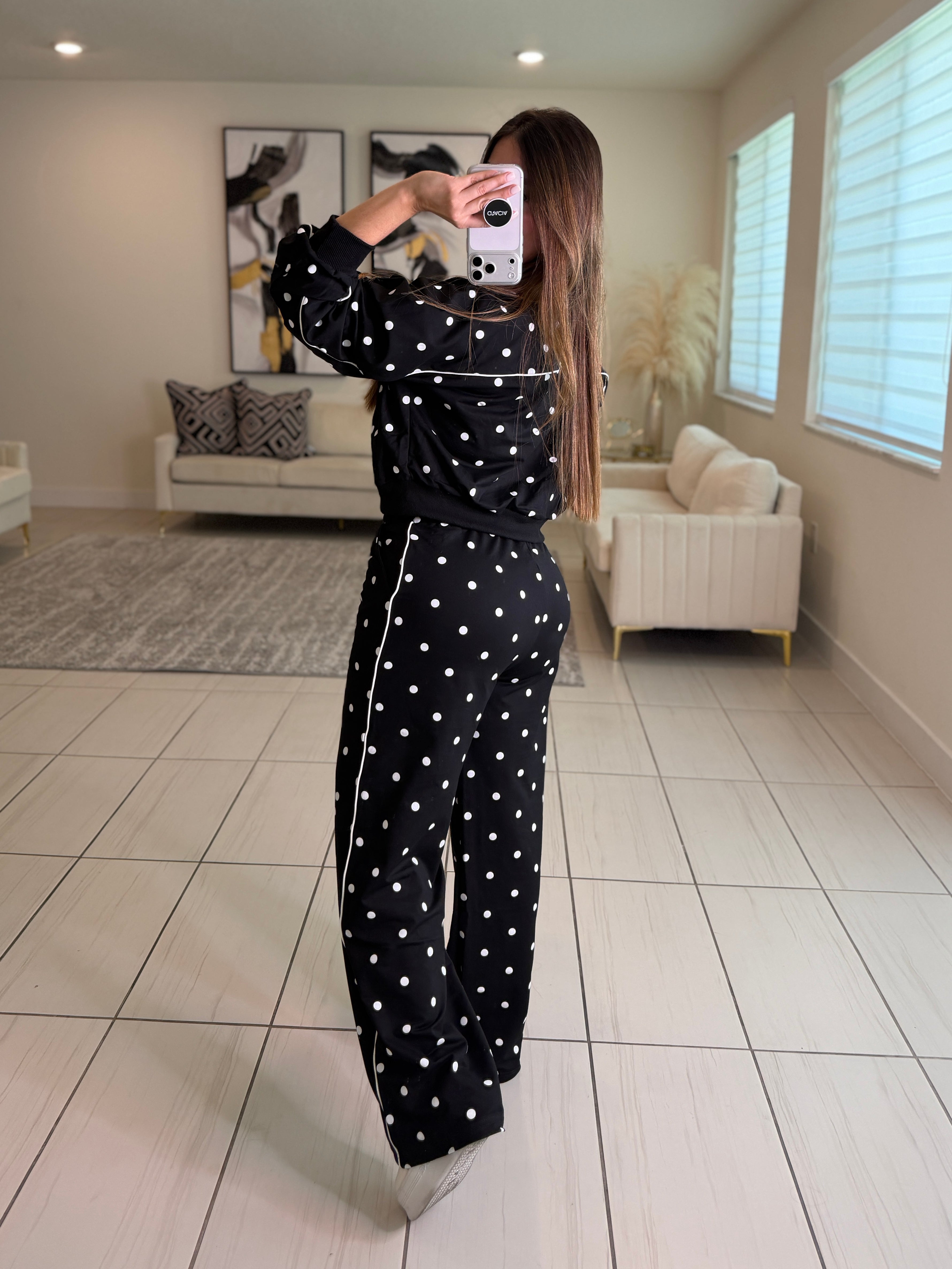 Divine Polka Dots Black Pant Set