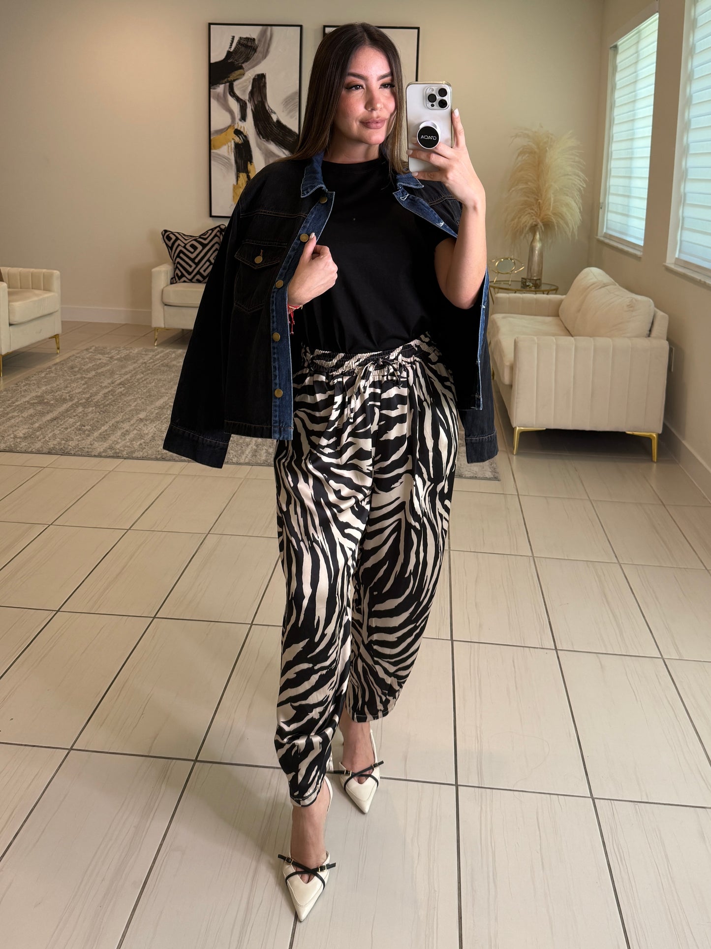 Instinct Zebra Print Balloon Pants