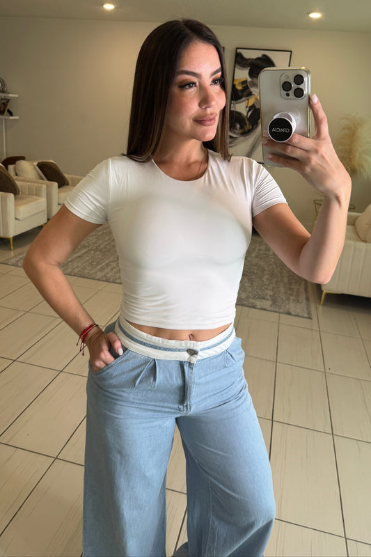 Soft Serenity White Basic Top