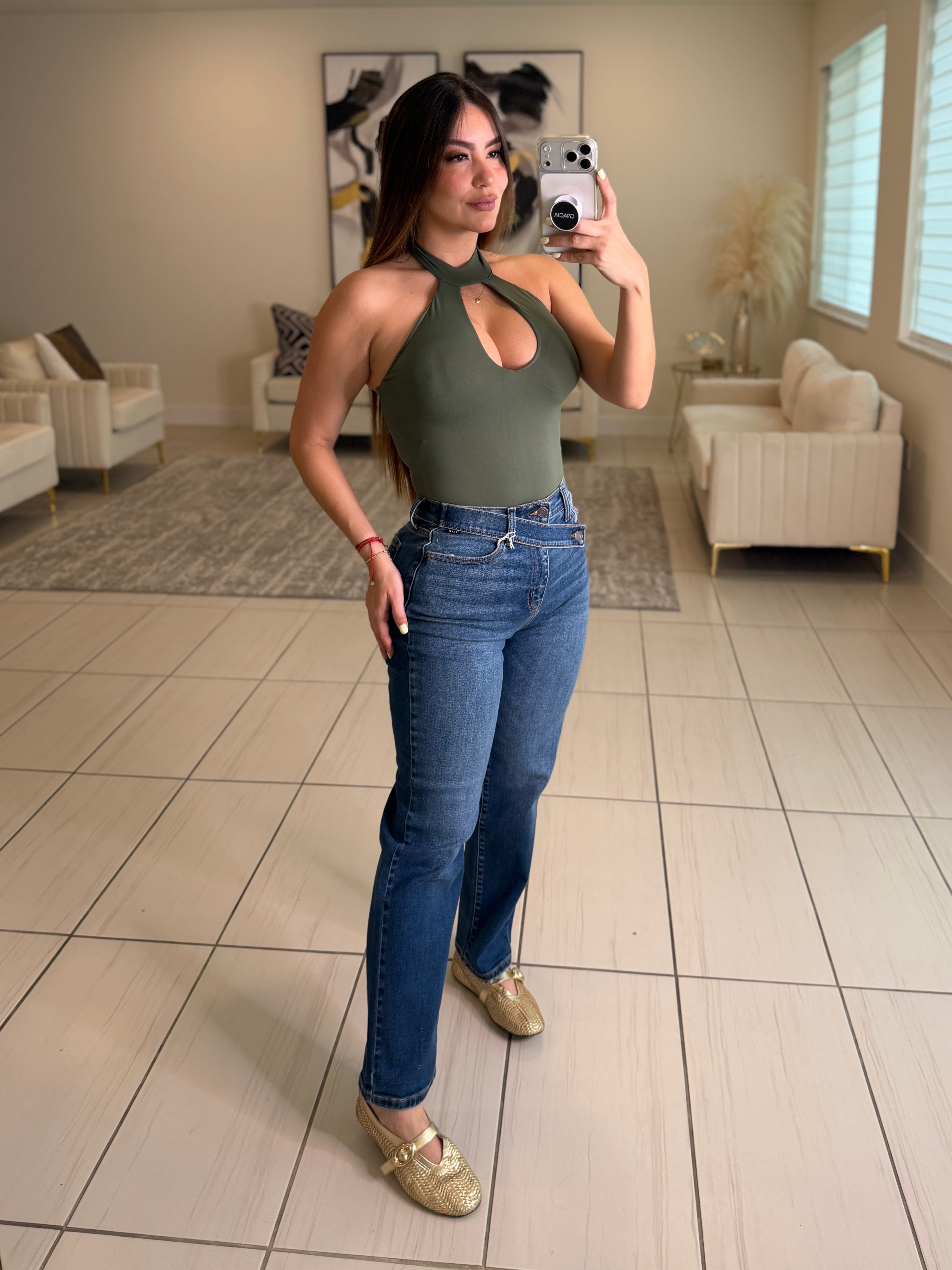 Sculpted Ease Green Bodysuit