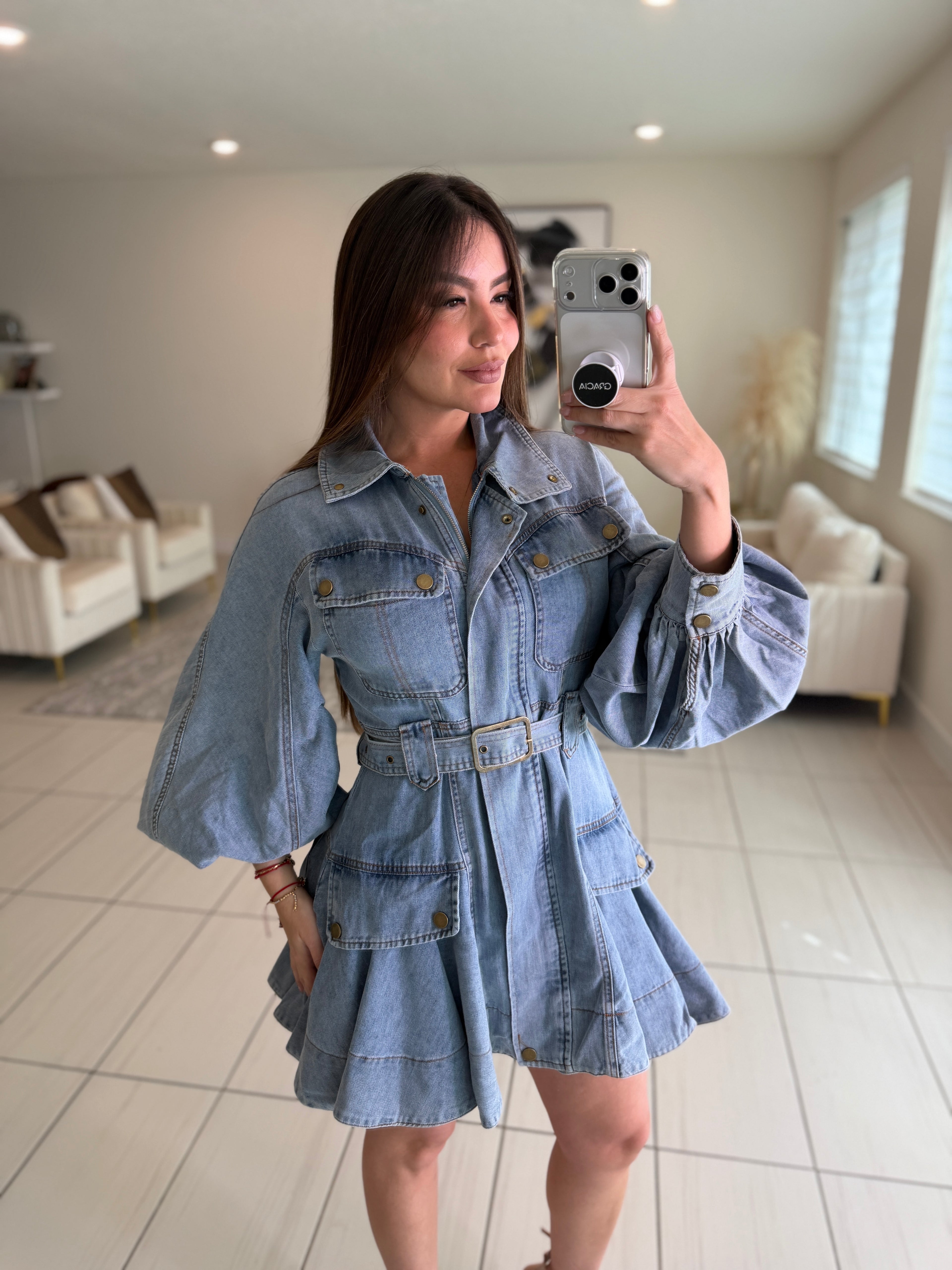 Luna Utility Denim Dress
