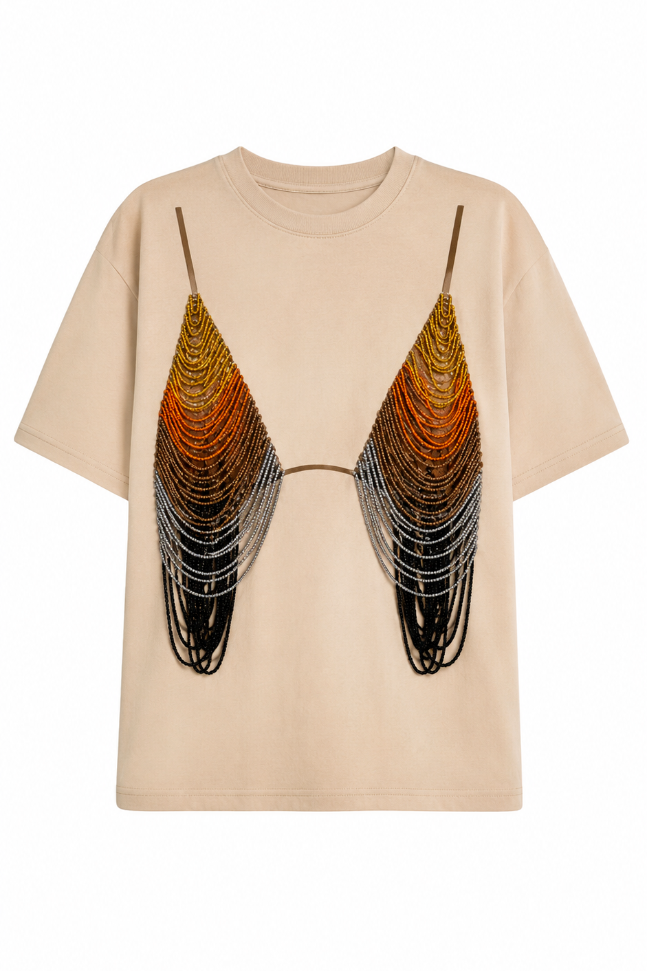 Embellished Beige Tshirt