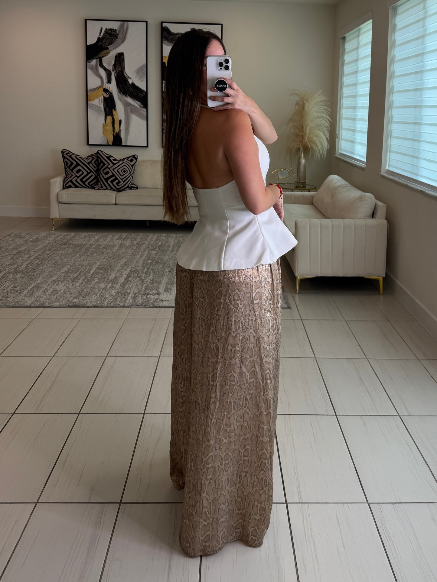 Savage Touch Beige Palazzo Pants
