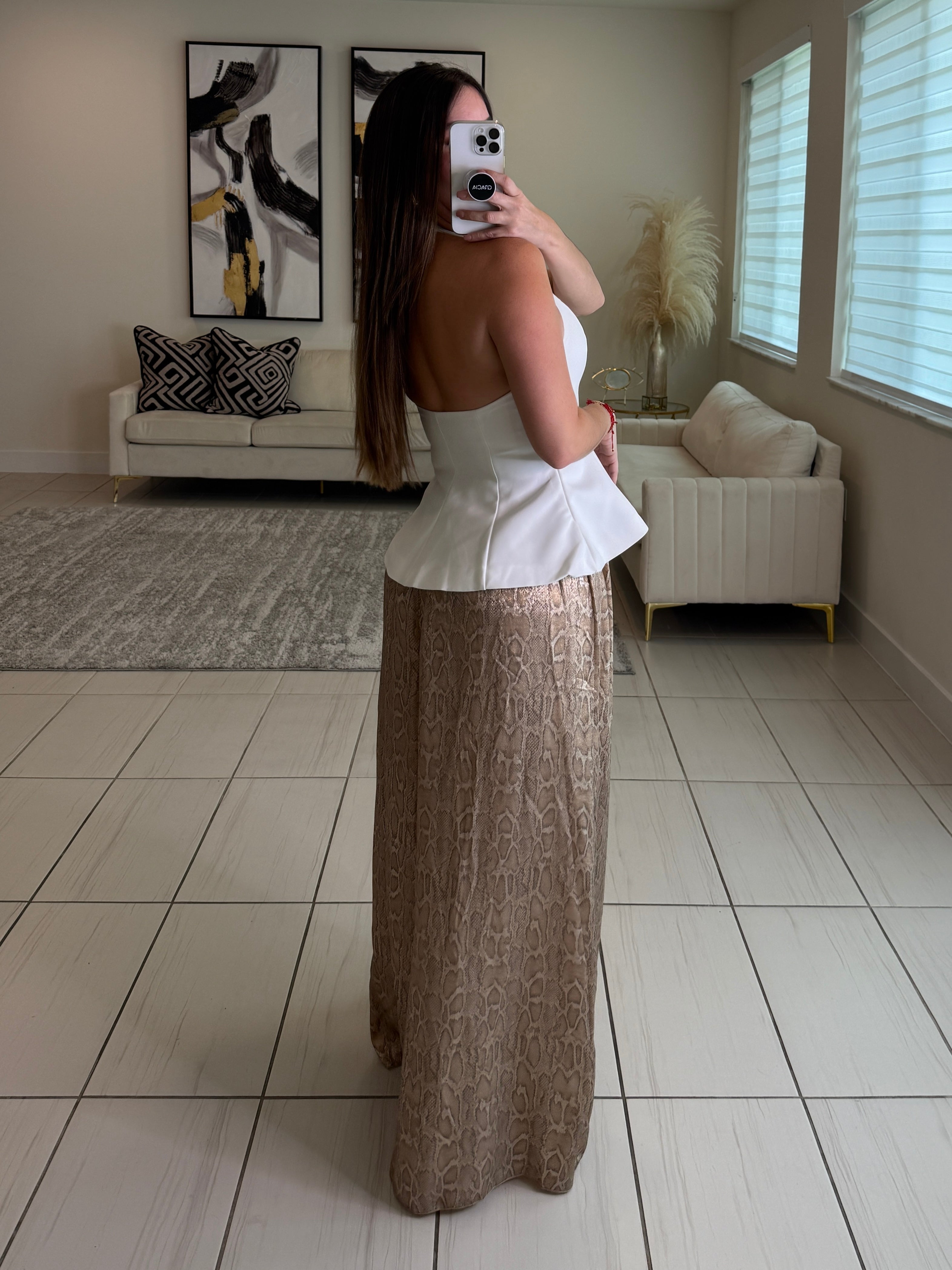 Savage Touch Beige Palazzo Pants