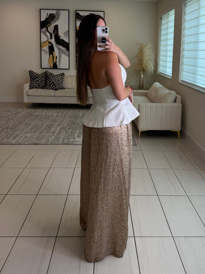 Savage Touch Beige Palazzo Pants