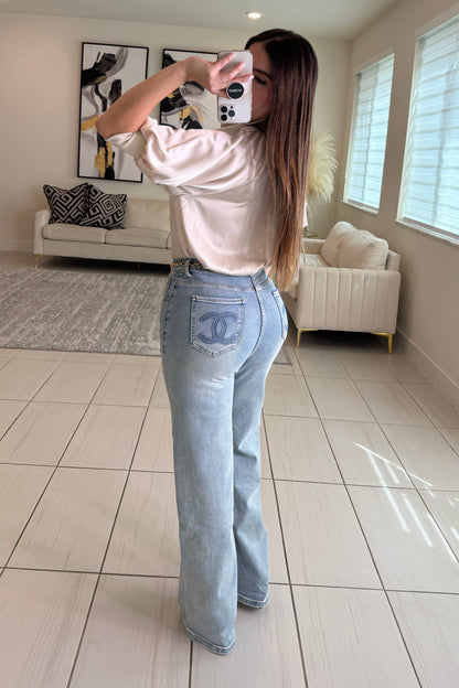 Mock Nek Band Puff Beige Top