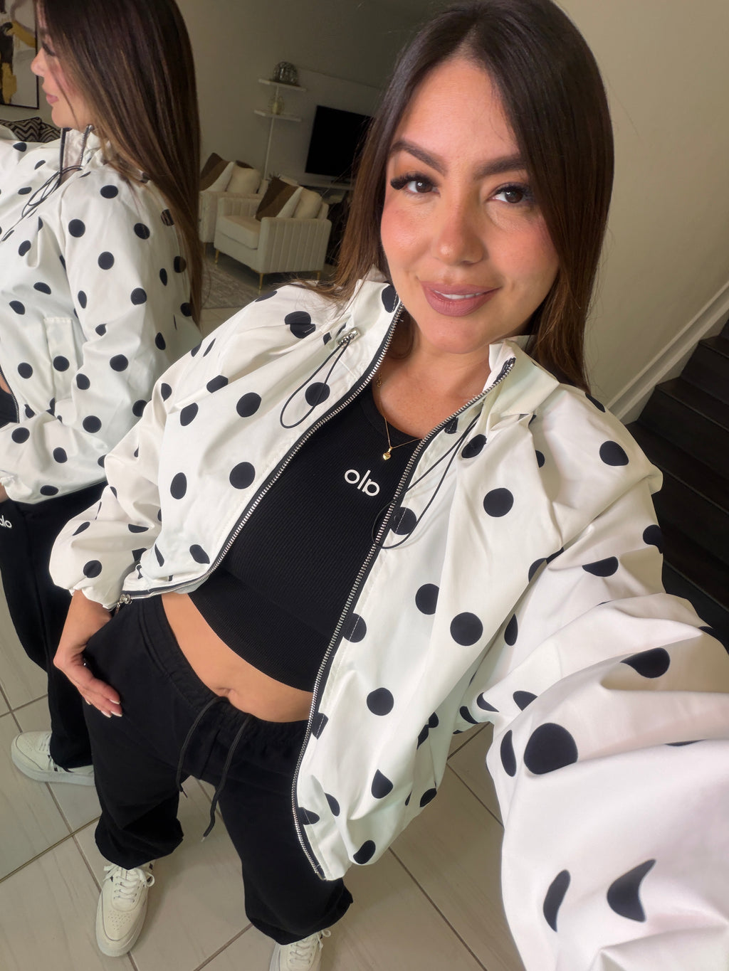 Polka Muse White Bomber Jacket