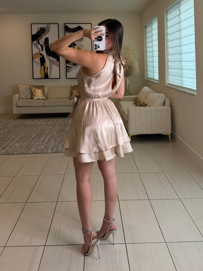 Noir Cascade Beige Dress