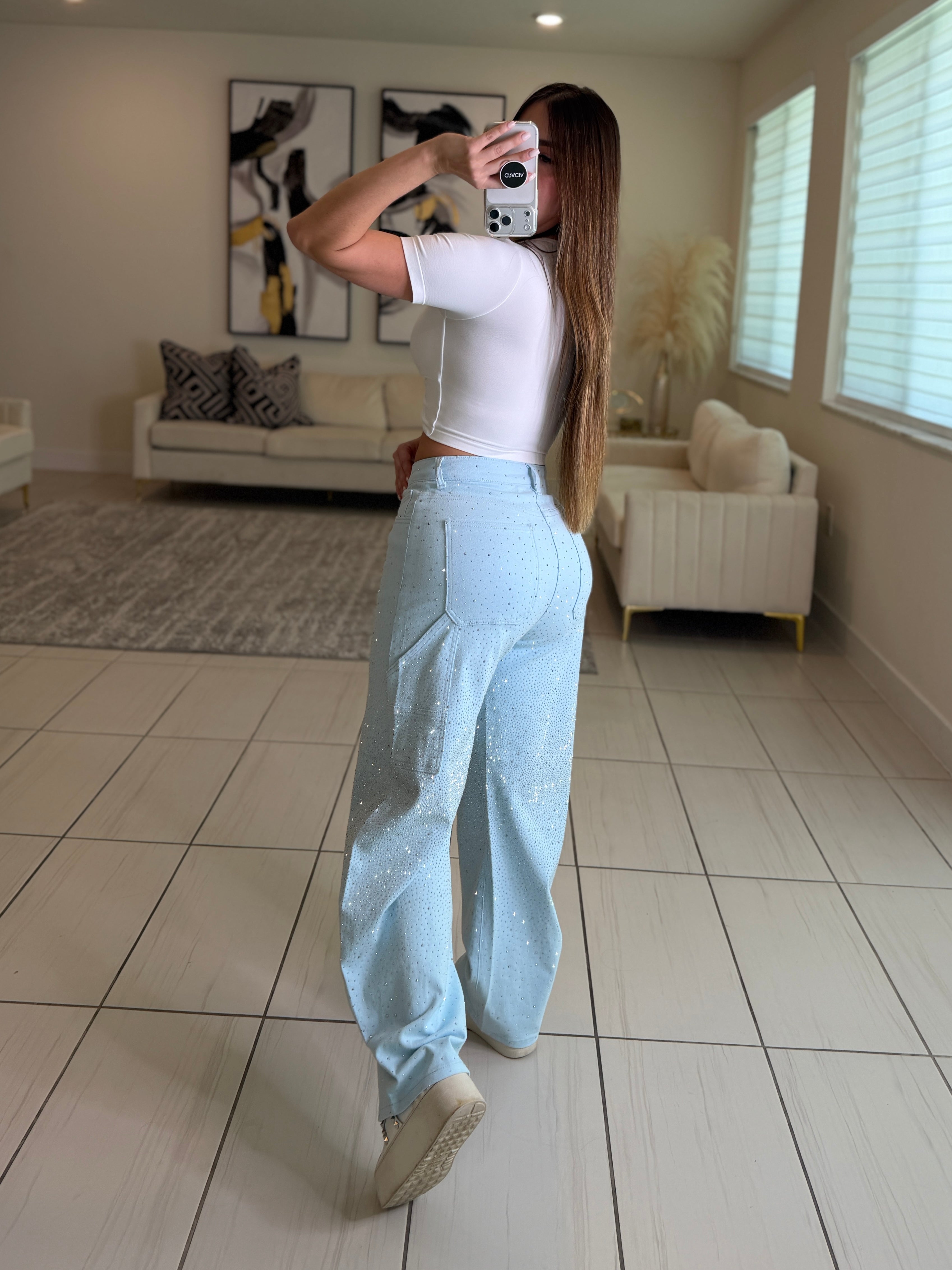 Divine Rhinestones Blue Pants