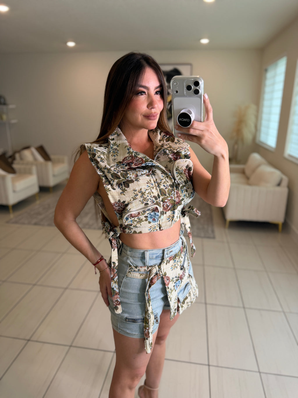 Mediterranean Denim Short Set