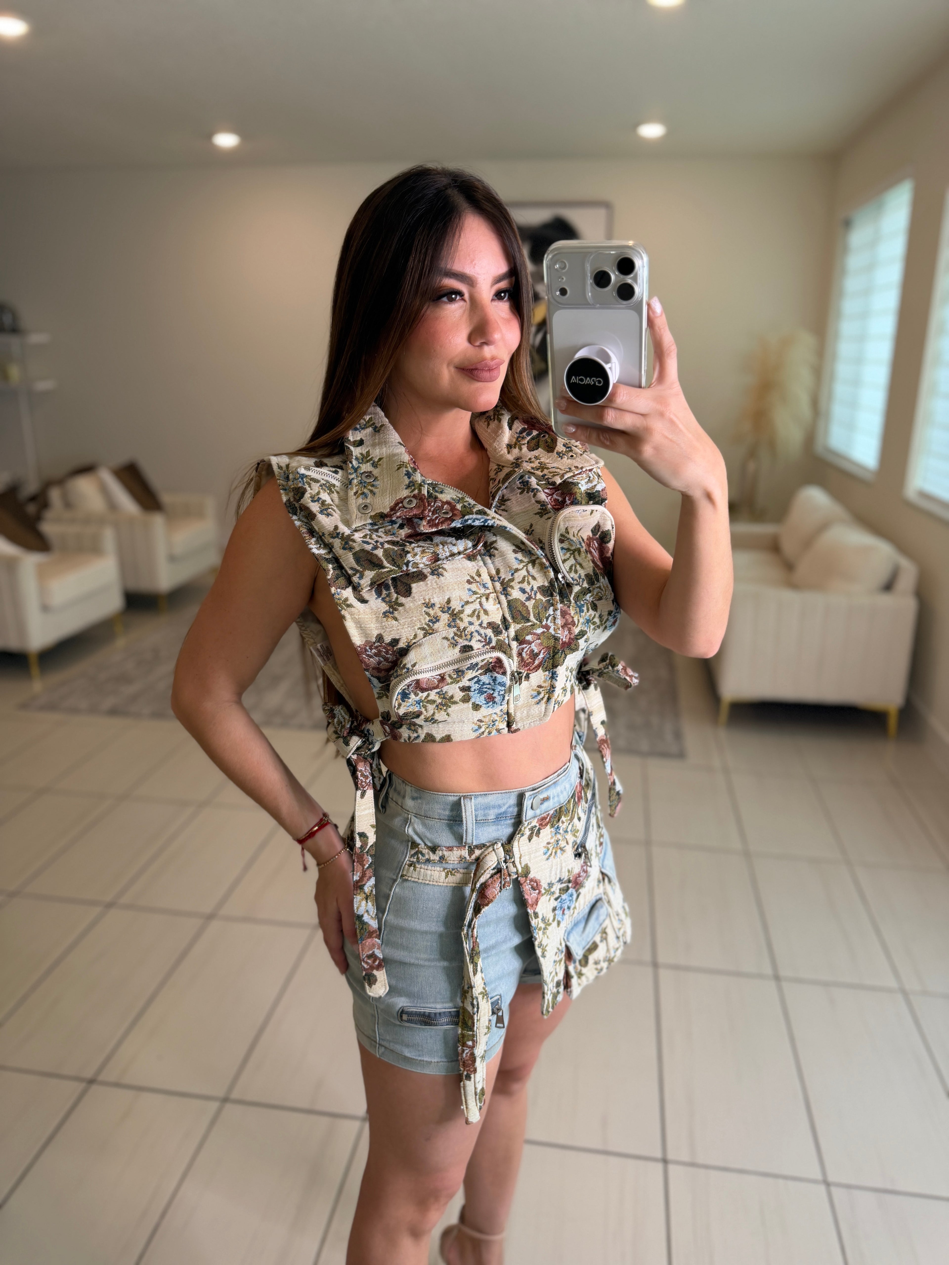 Mediterranean Denim Short Set