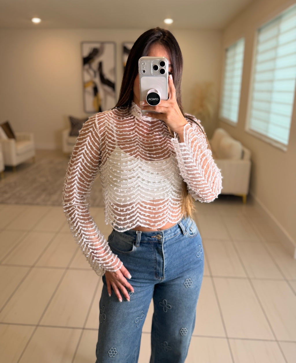 Sugar Vanilla Pearls White Top