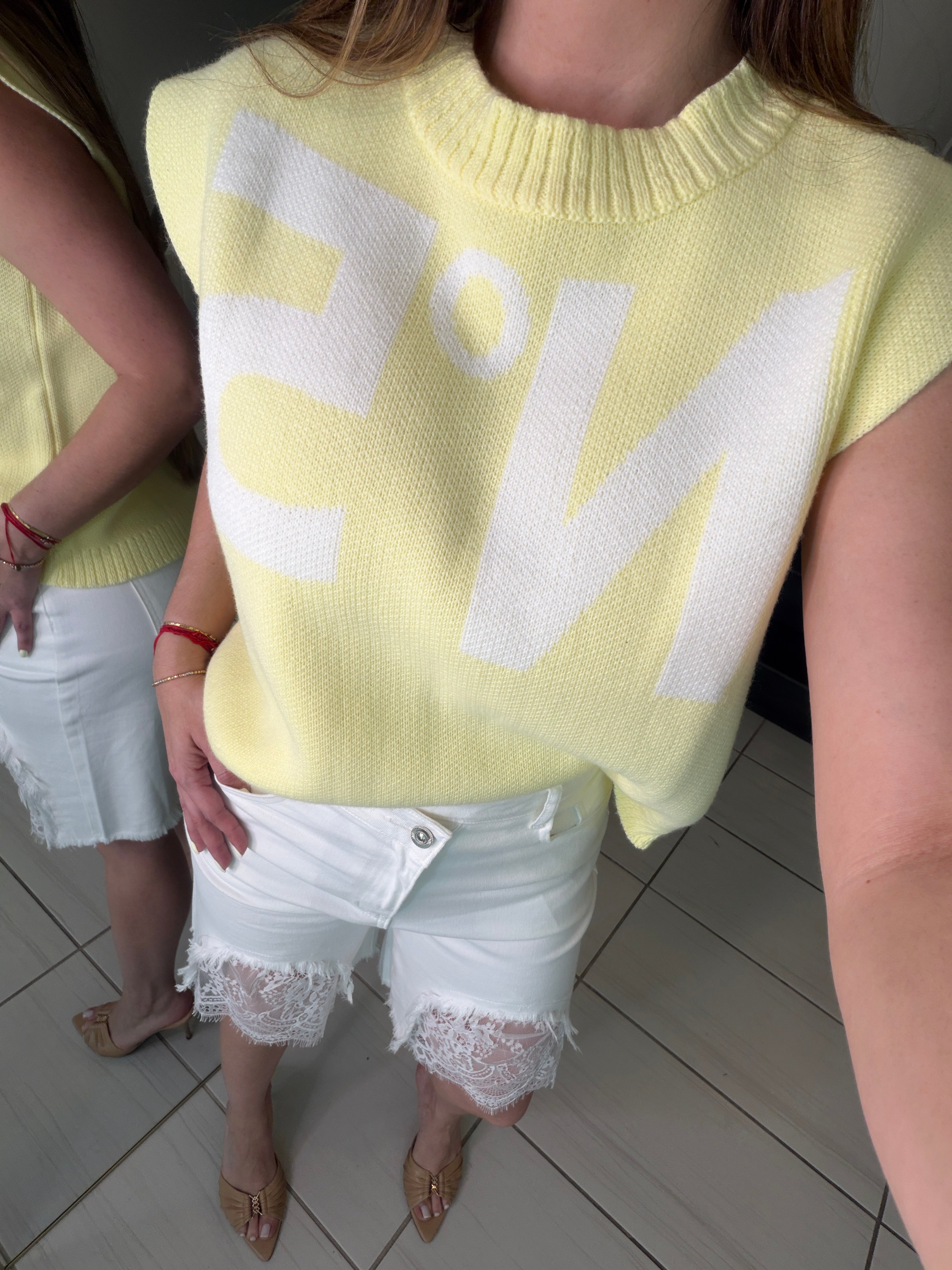 Charming Knit Yellow Vest