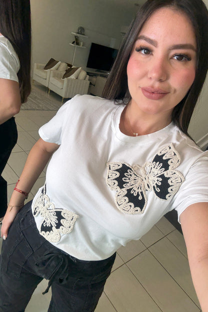Dreamy Butterflies White Top