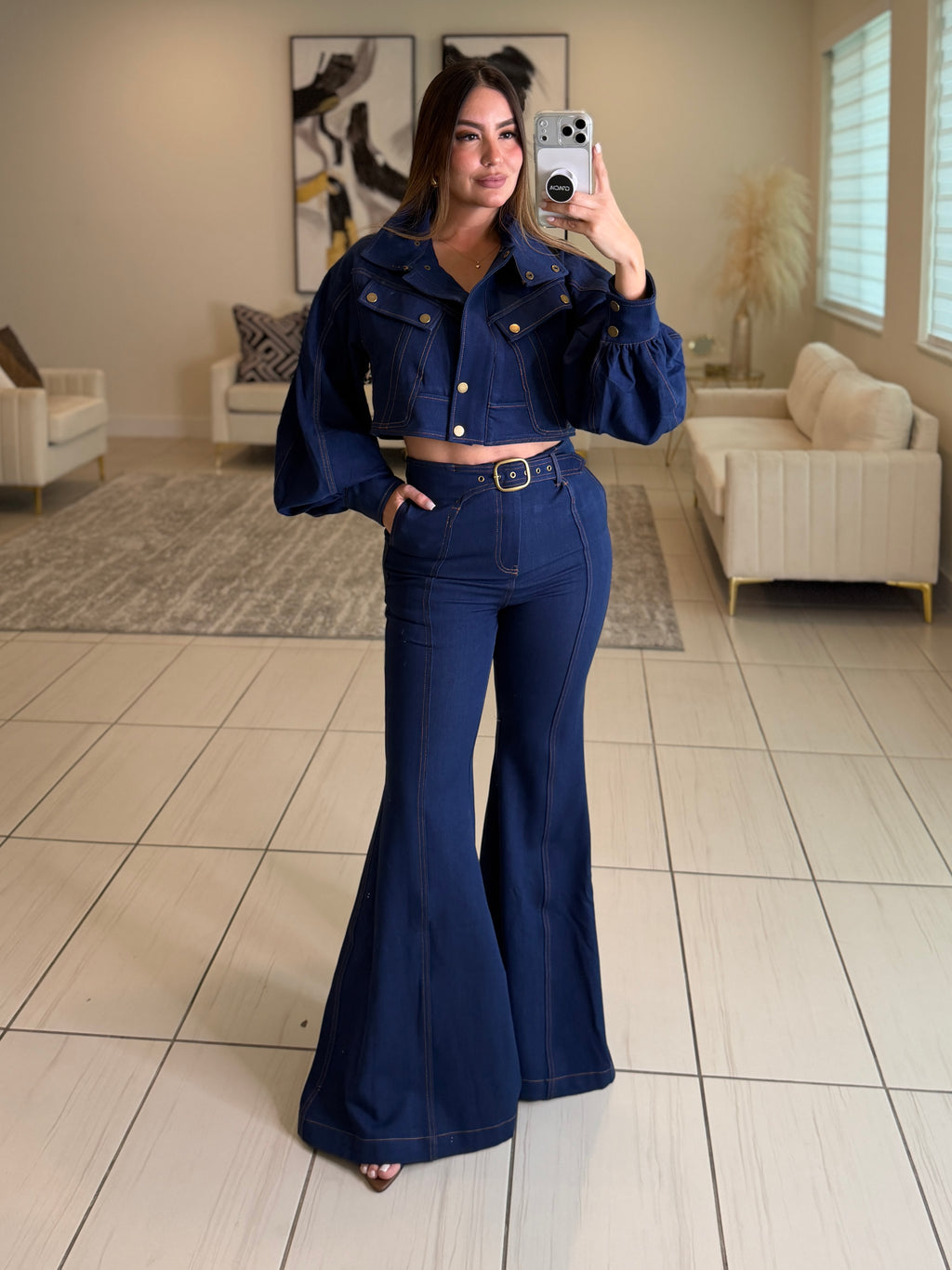 Luna Denim Utility Pant Set