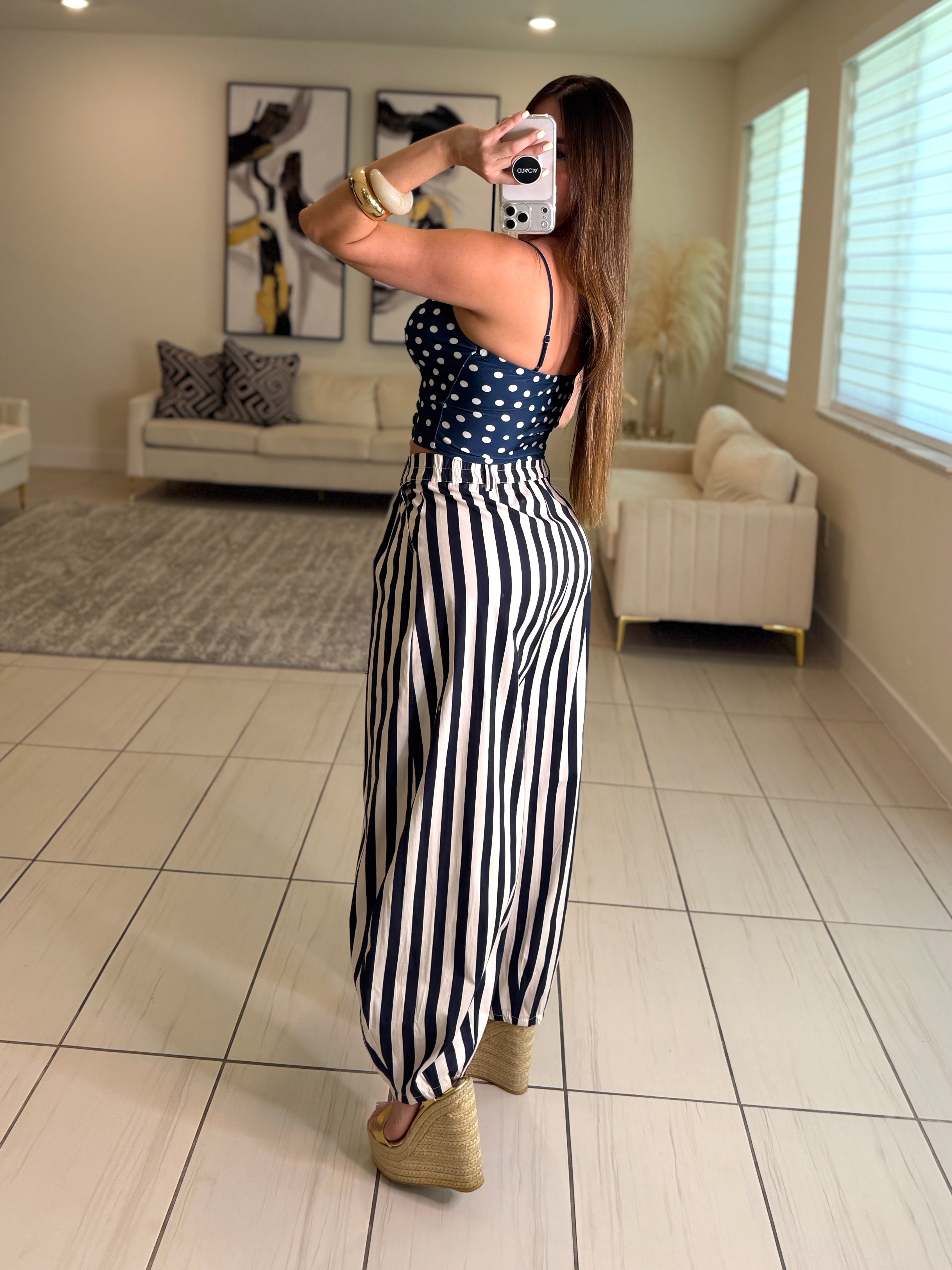 Gravity Stripes Navy Blue Pants