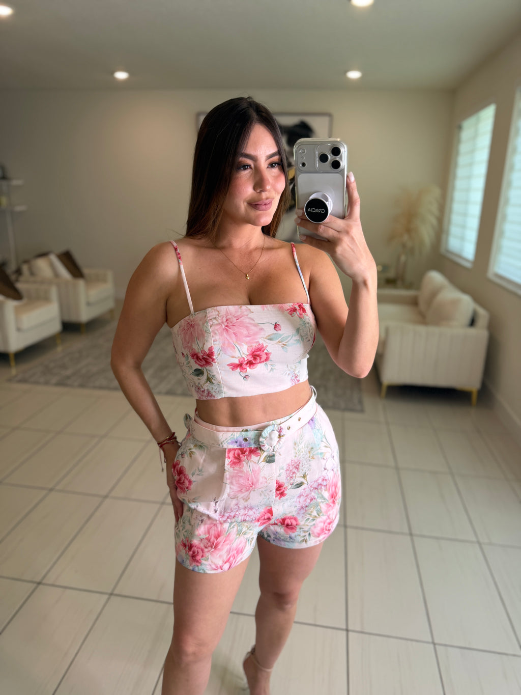 Sweetest Floral Pink Short Set