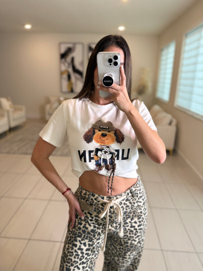 Cutest Charming Dog White Tshirt Top