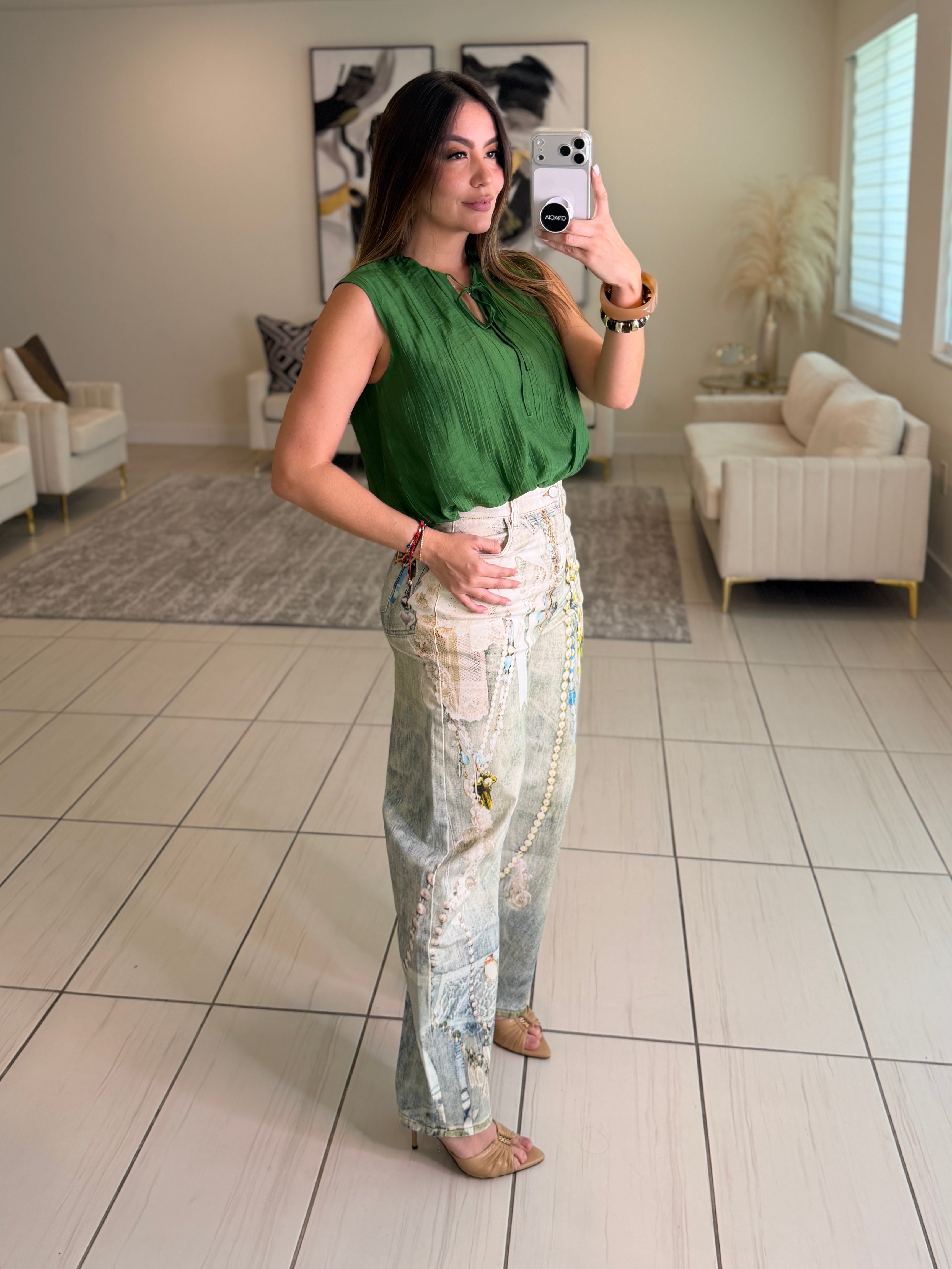 Bubble Green Top