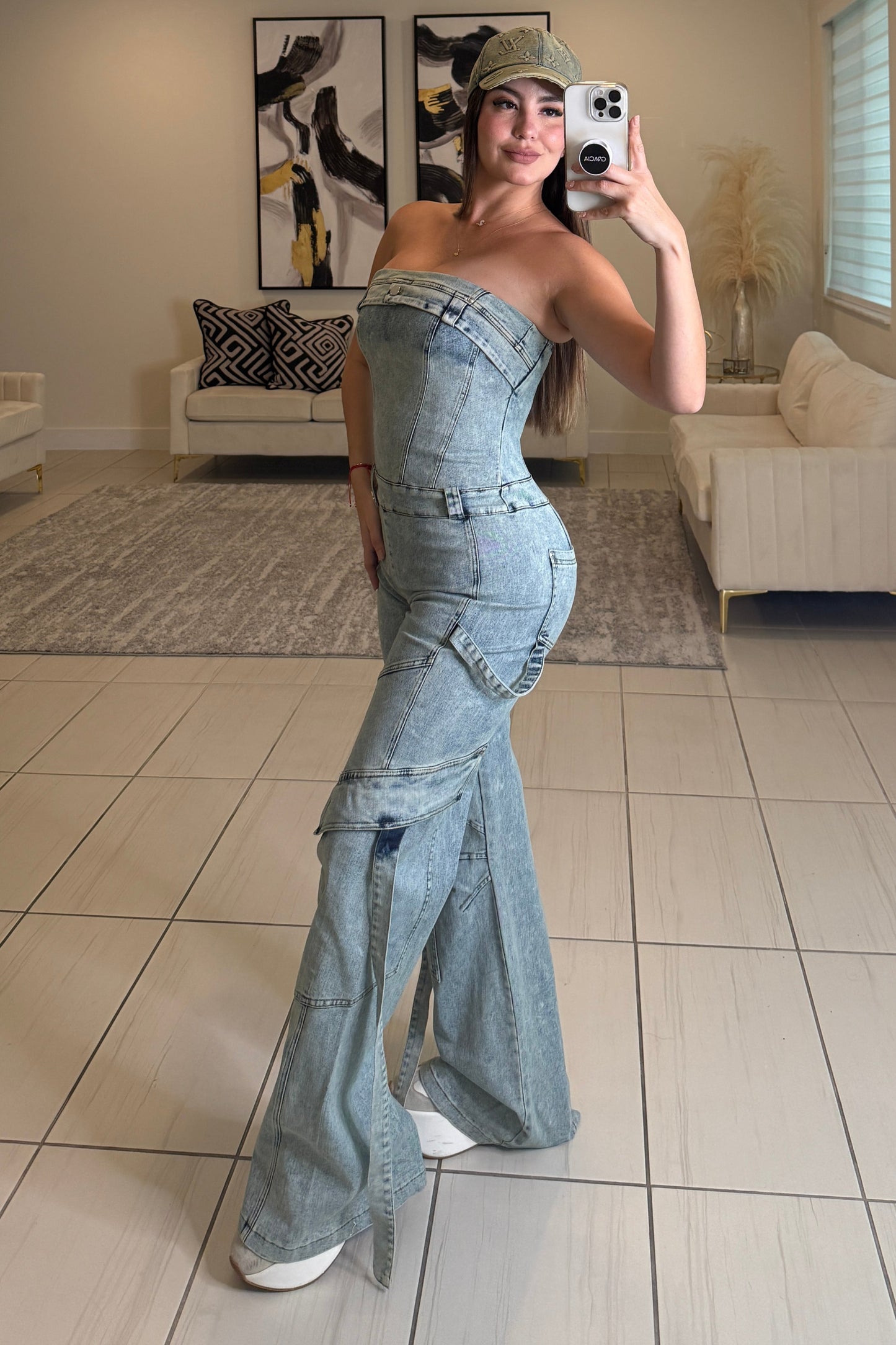 The Powerline Denim Jumpsuit