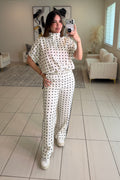 Italian Dots White Pants Set