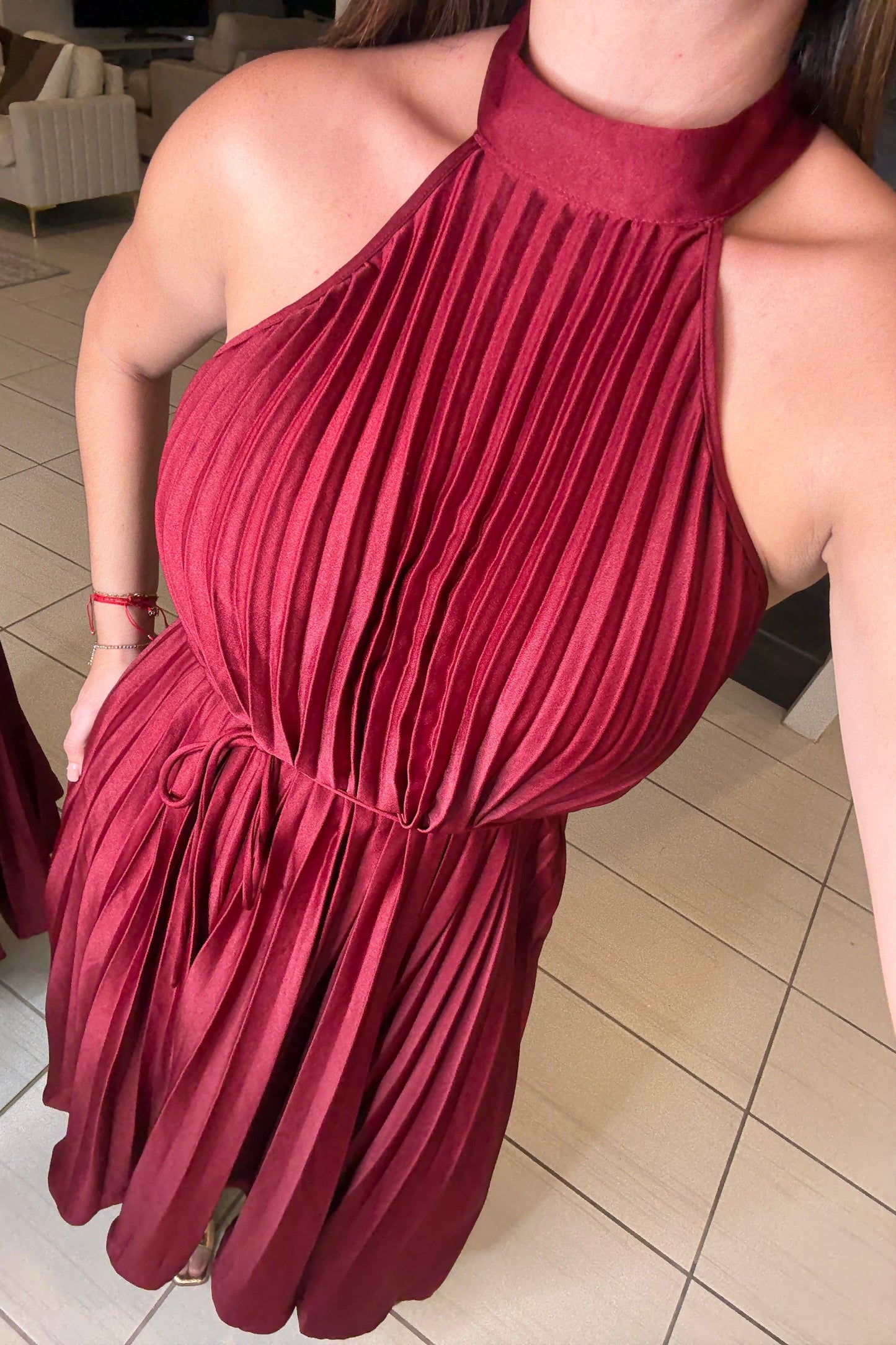 Radiant Red Wine Midi Dress