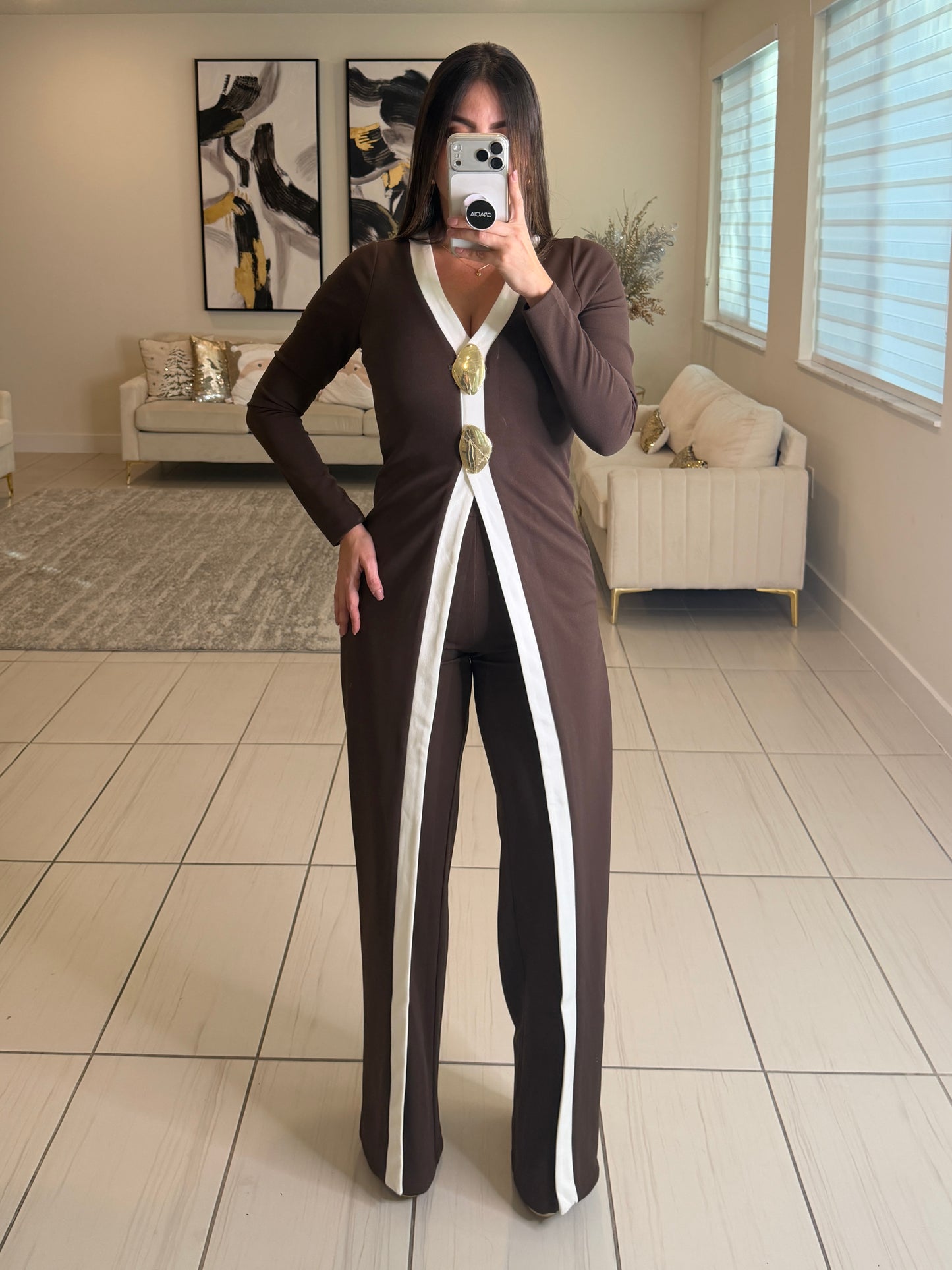 Opulent Structure Brown Jumpsuit