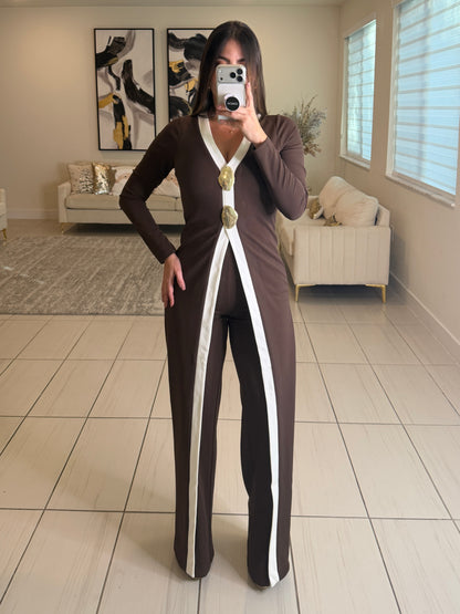 Opulent Structure Brown Jumpsuit