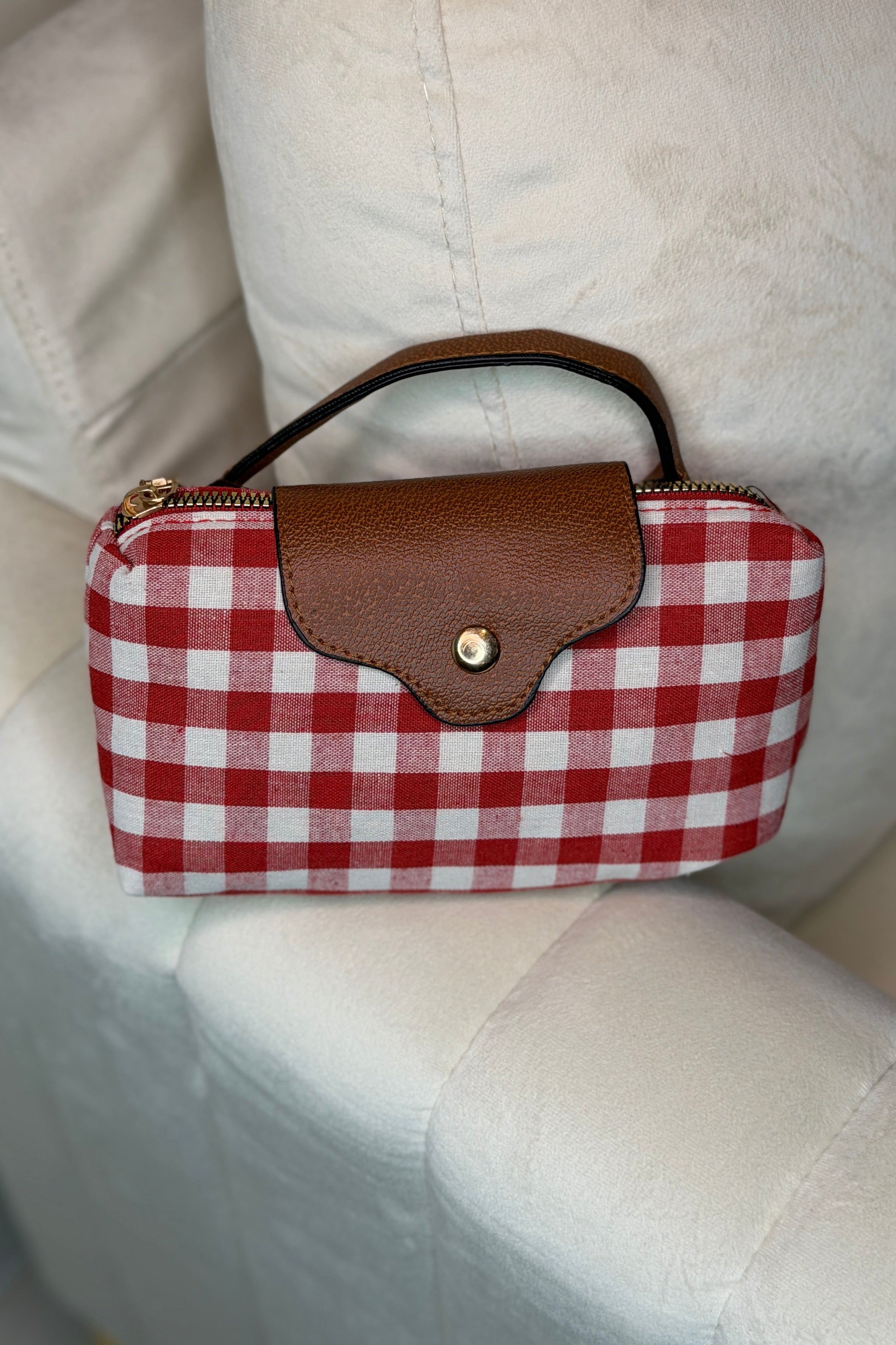 Red and White Gingham Bag