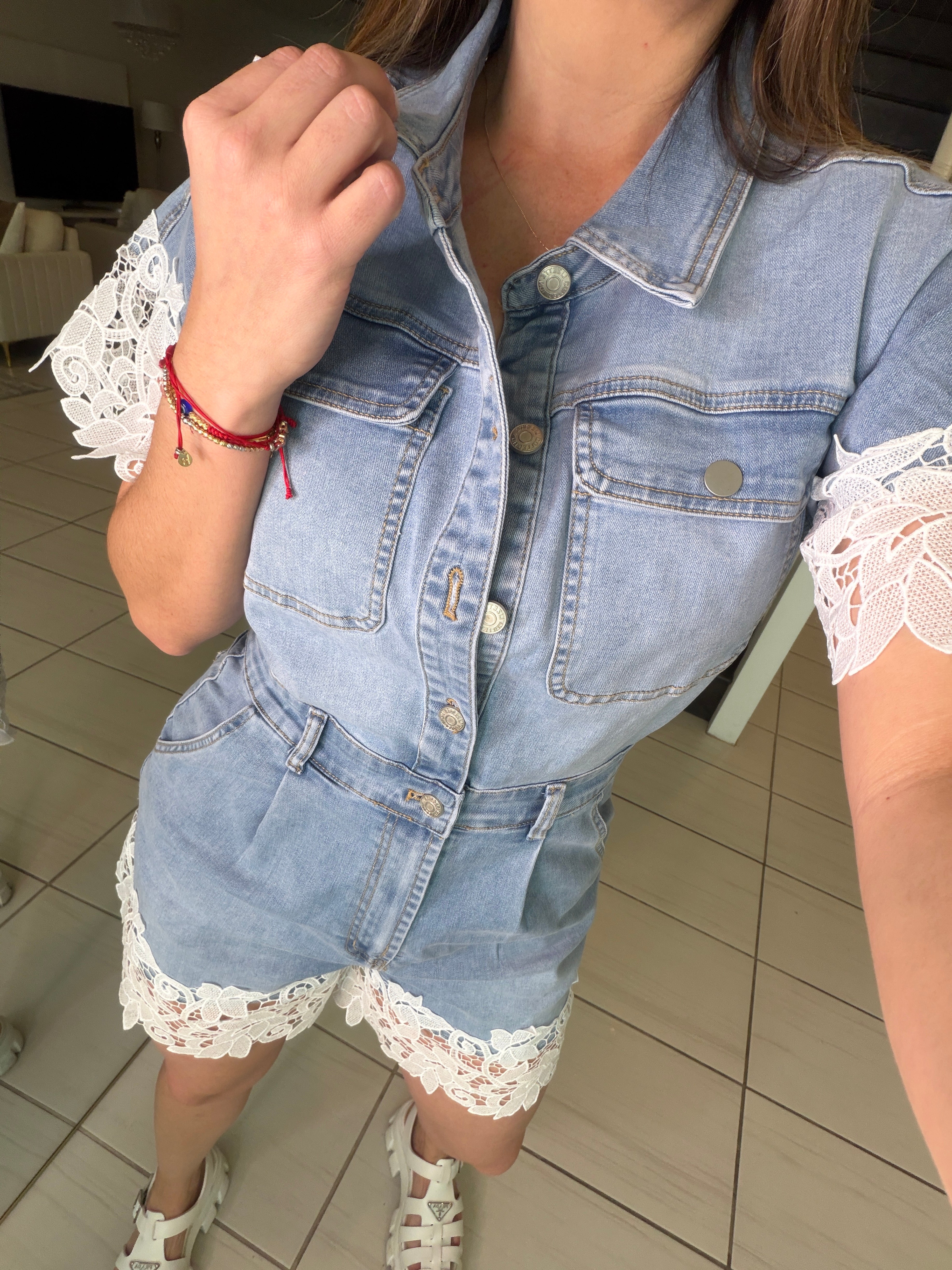 Summer Spicy Denim Romper