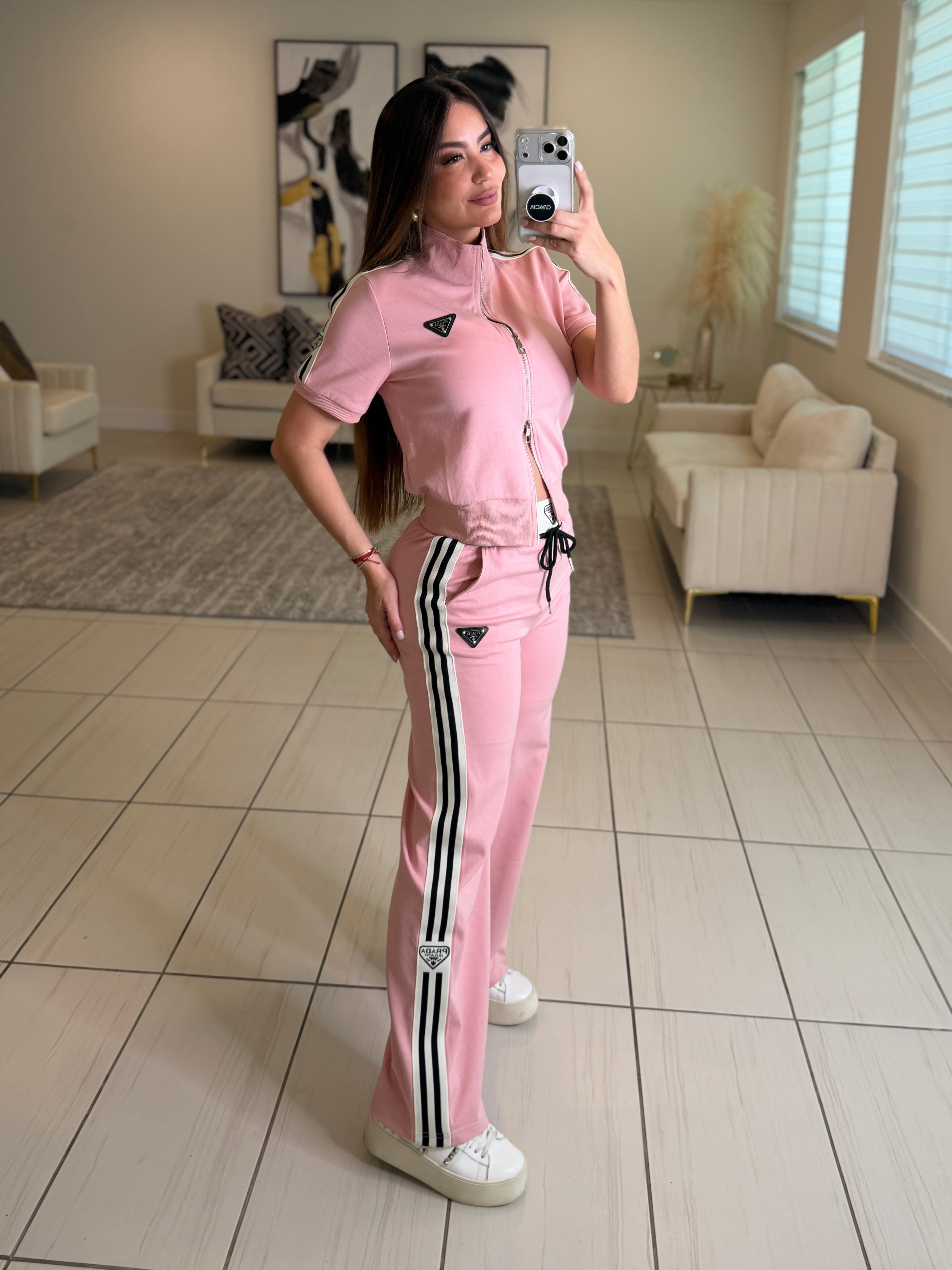 Iconic Structure Pink Pant Set
