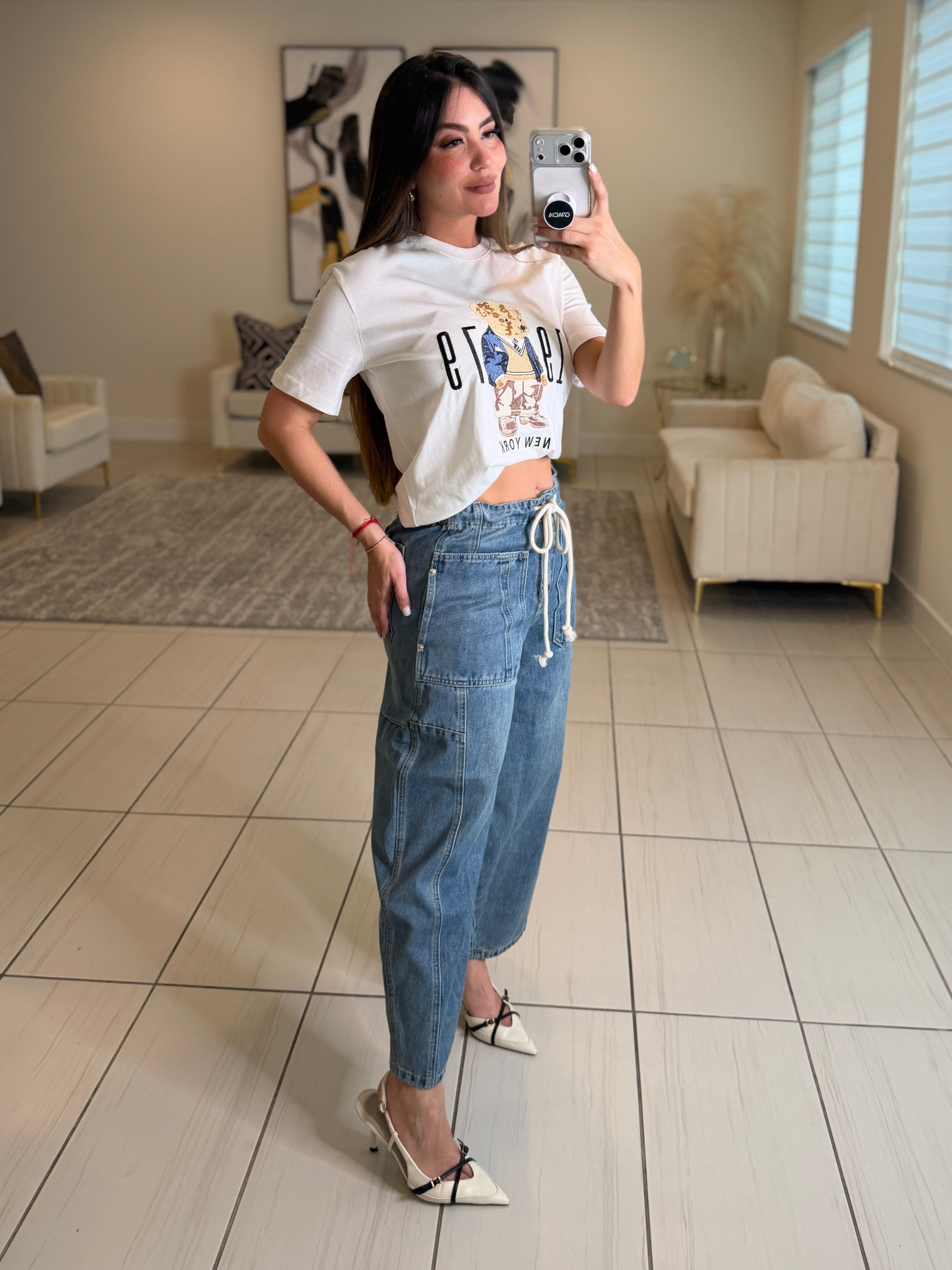 Utility Flow Barrel Denim Pants