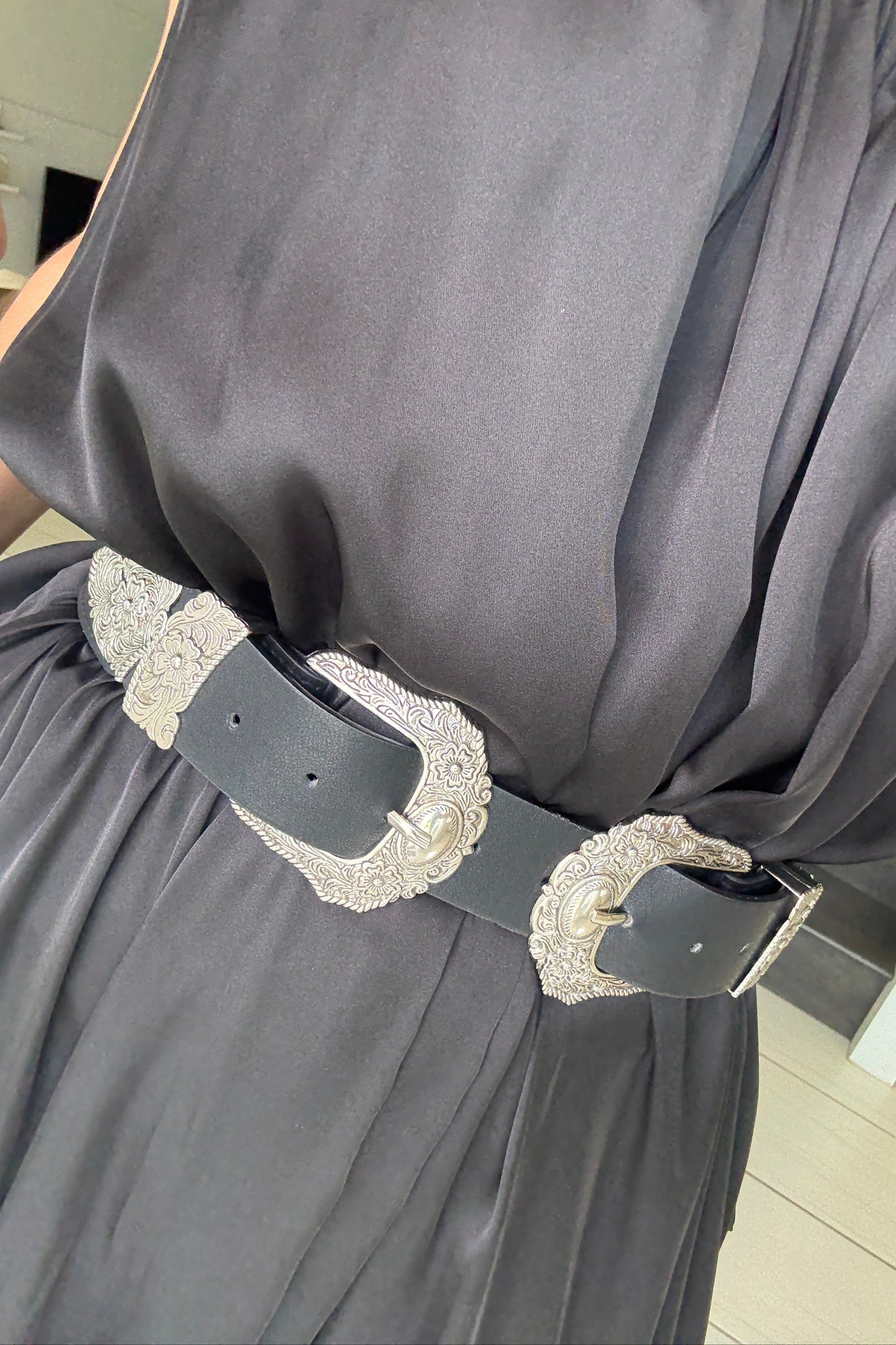Texan Black Elastic Belt