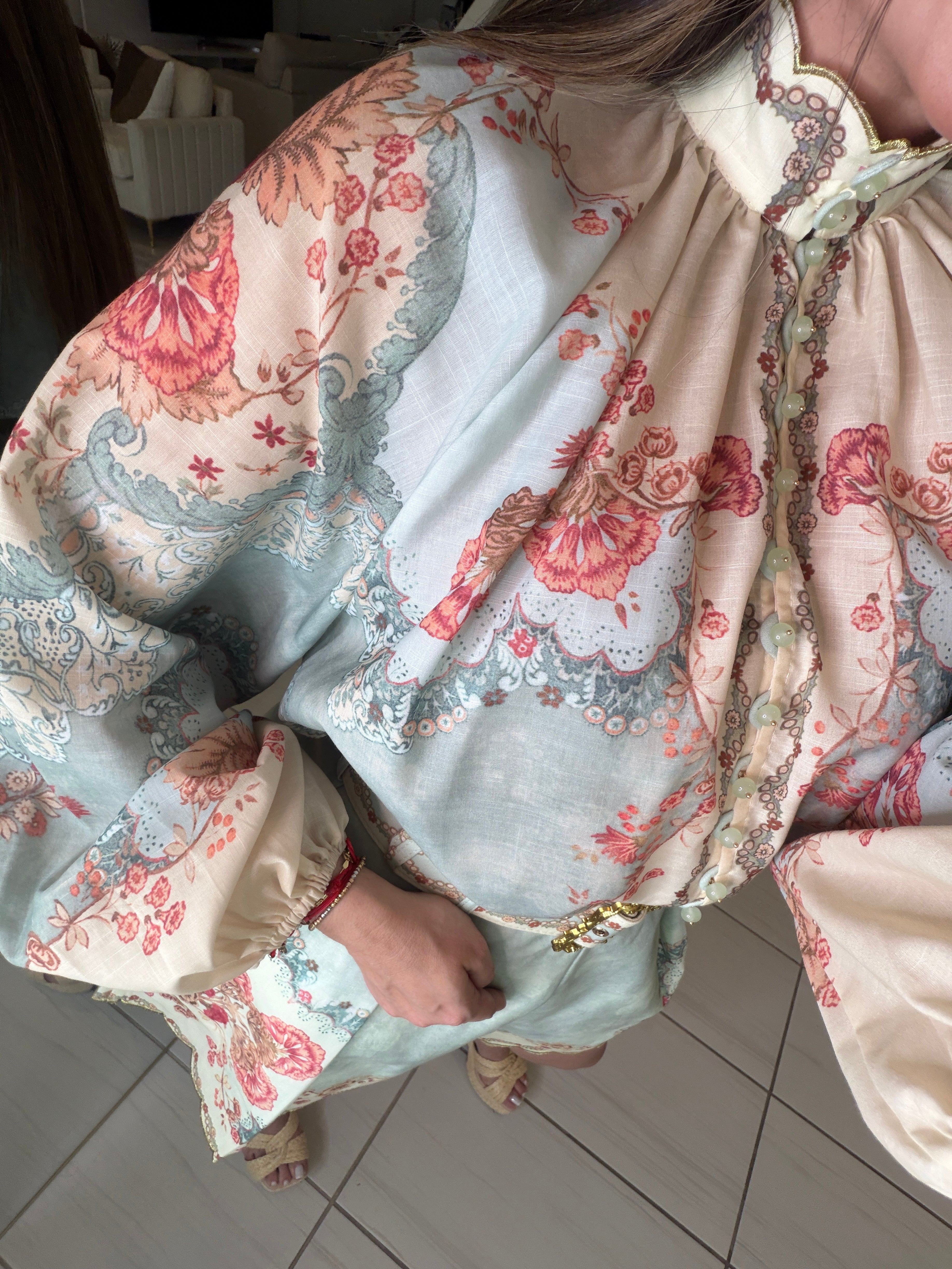 Daylight Floral Ramie Short Set