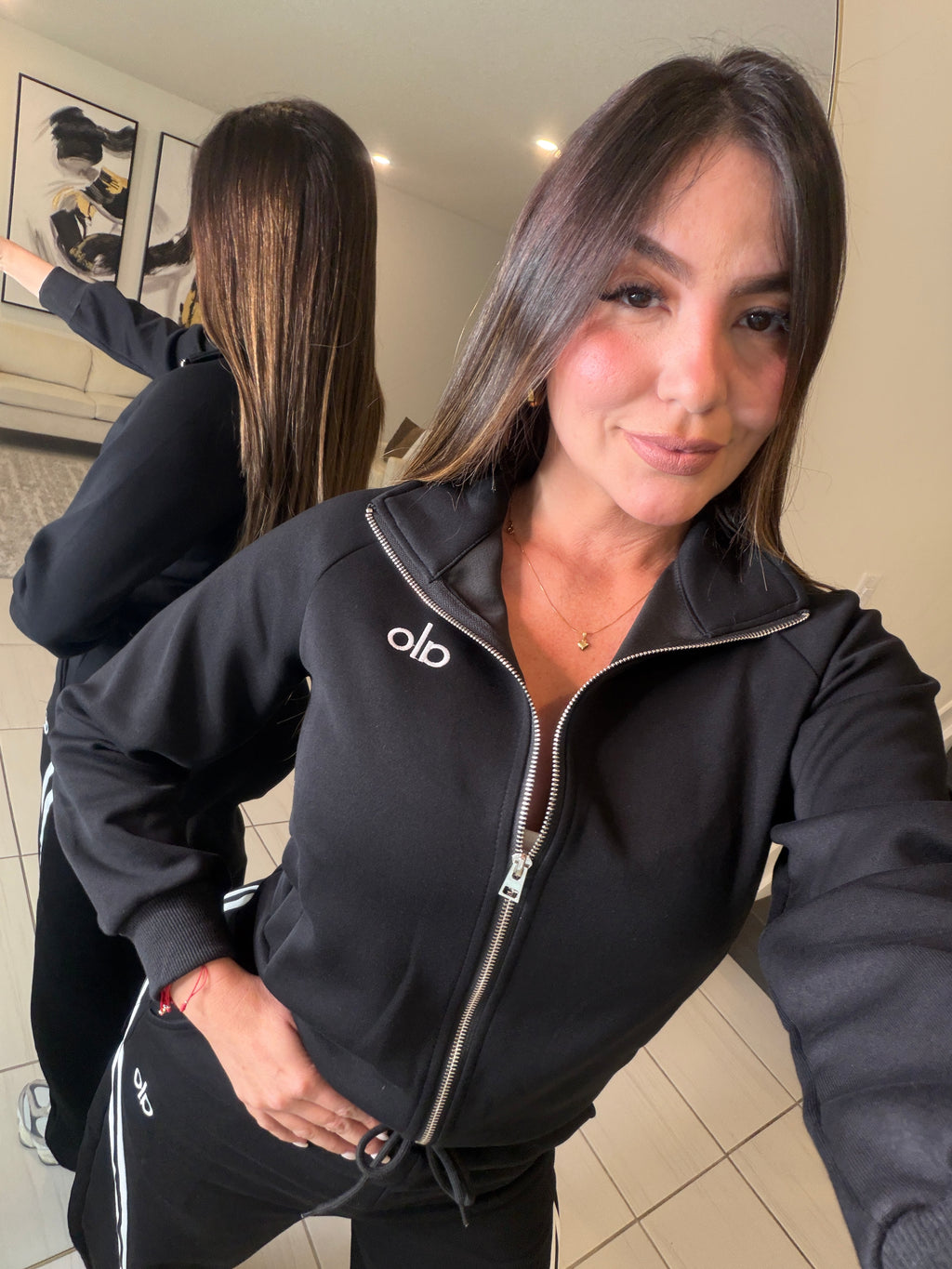 Stripes Halo Black Pant Set