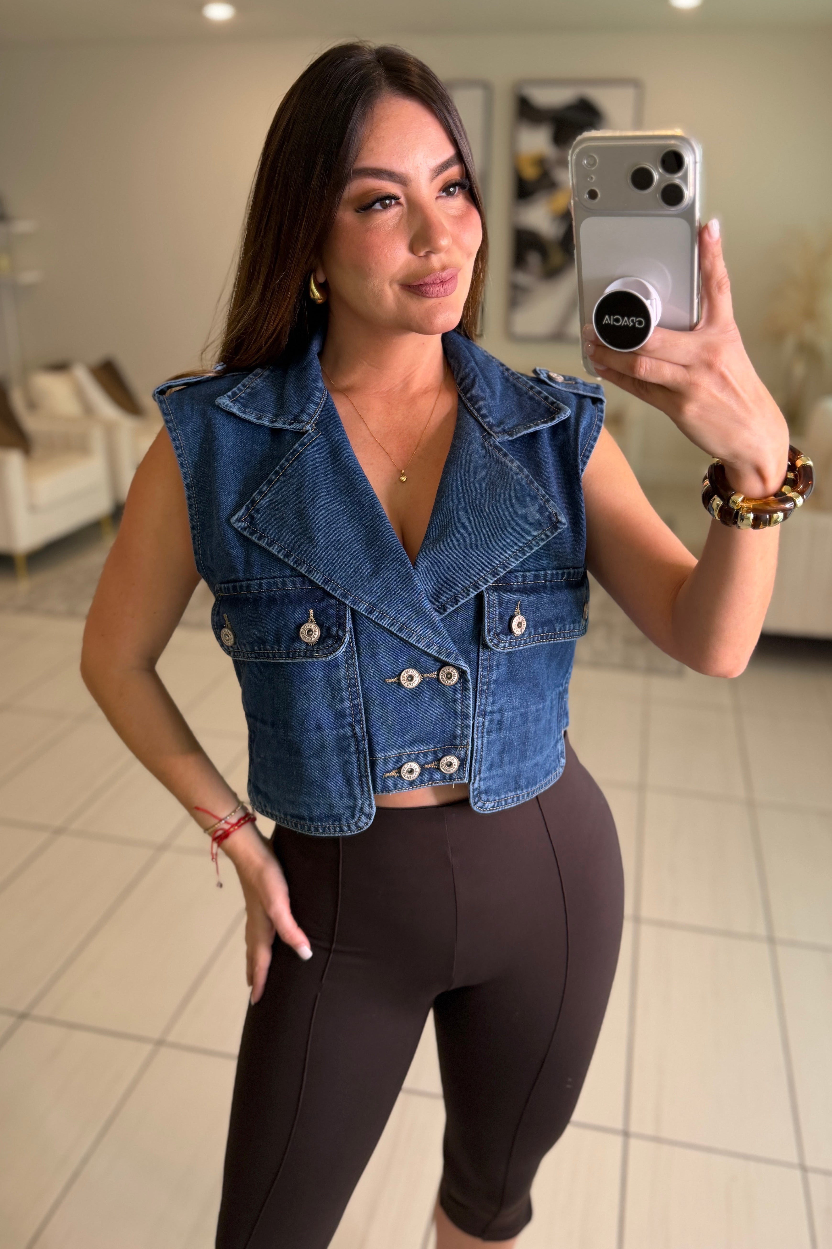 Check The Deets Denim Vest