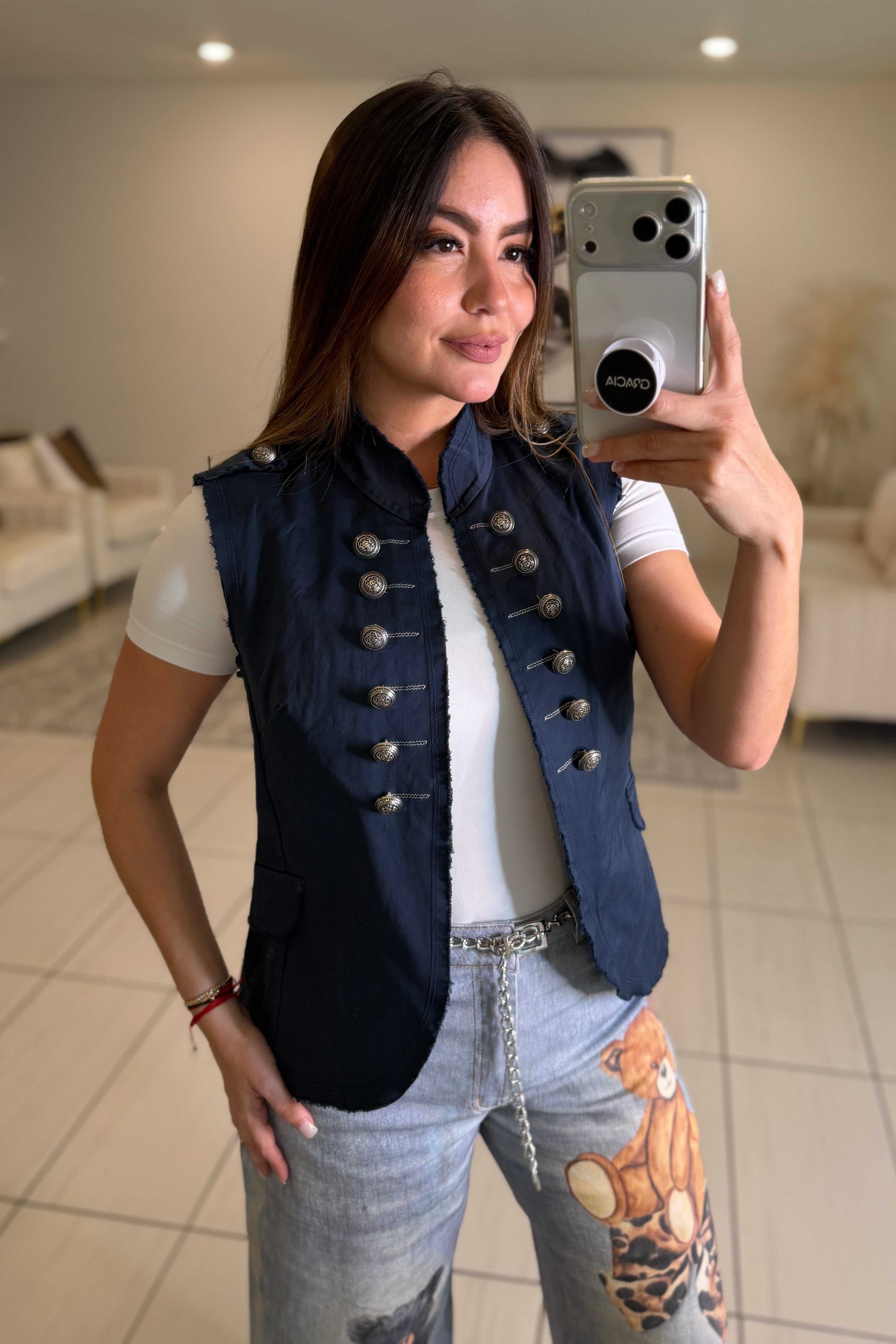 Napoleon Navy Blue Vest Jacket